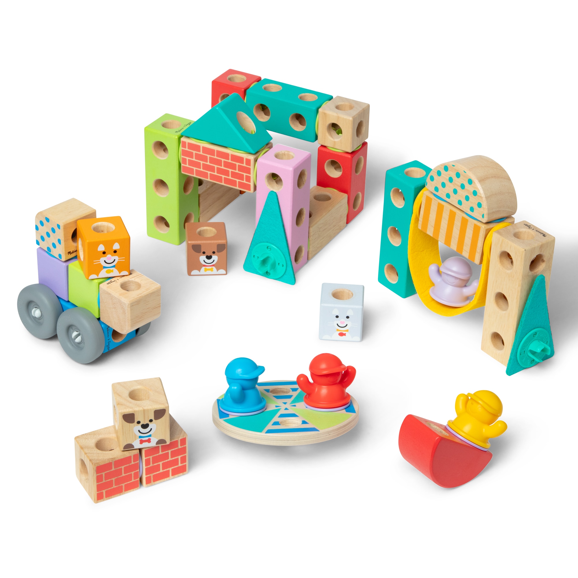 Set de construcción Blockables Town 73 piezas Melissa & Doug 2