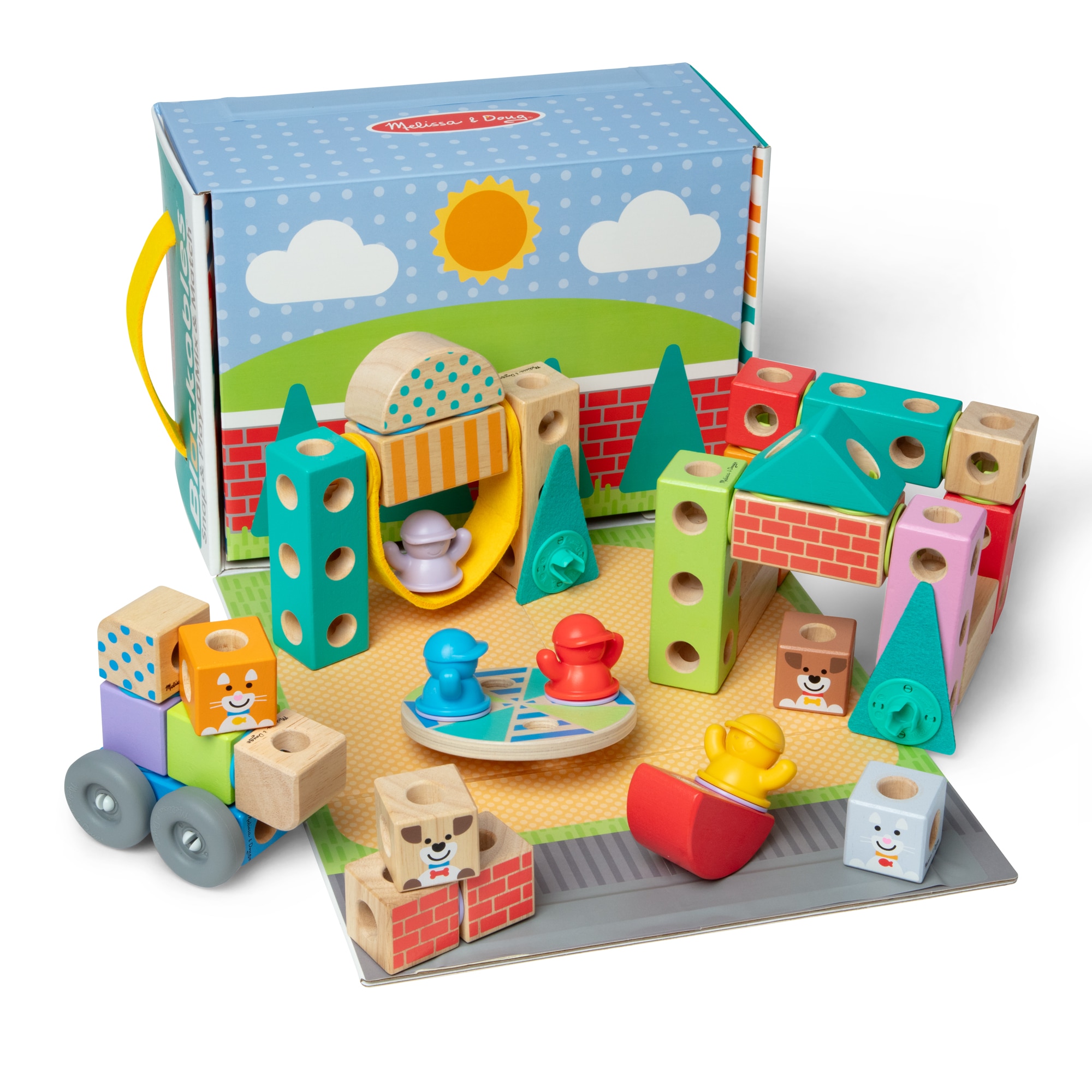 Set de construcción Blockables Town 73 piezas Melissa & Doug 3