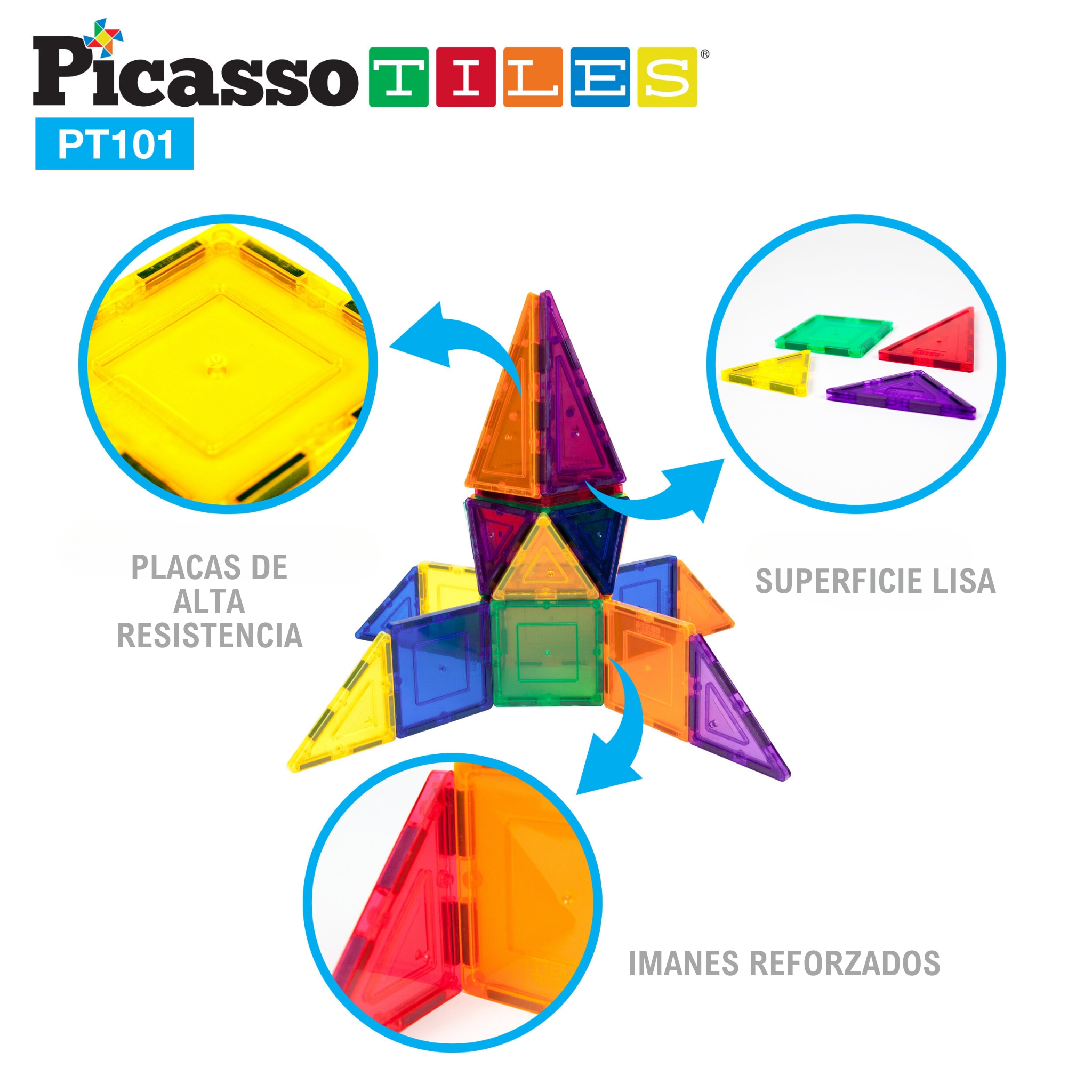 Set de construcción Picasso Tiles bloques magnéticos Cefa Toys 3