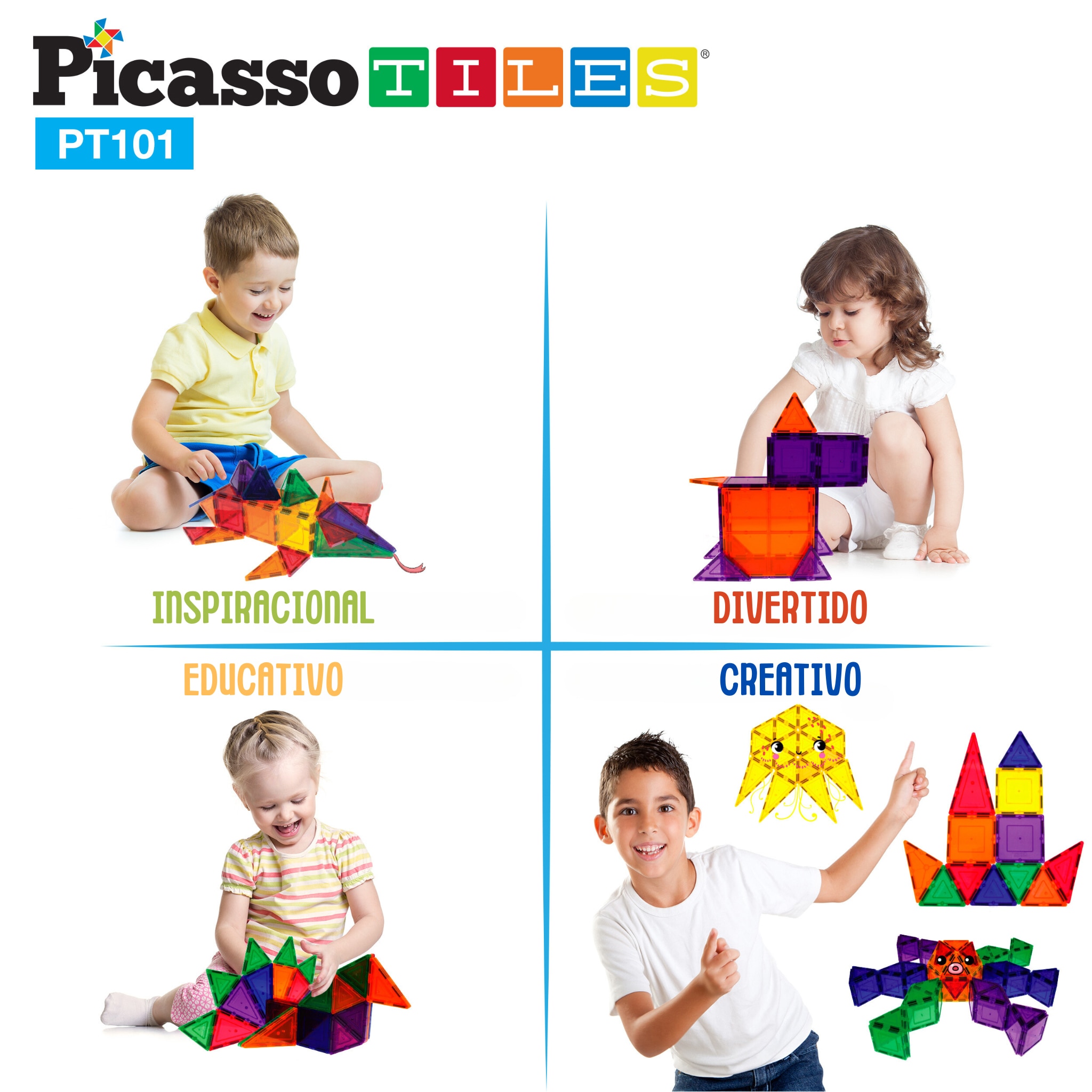 Set de construcción Picasso Tiles bloques magnéticos Cefa Toys 4