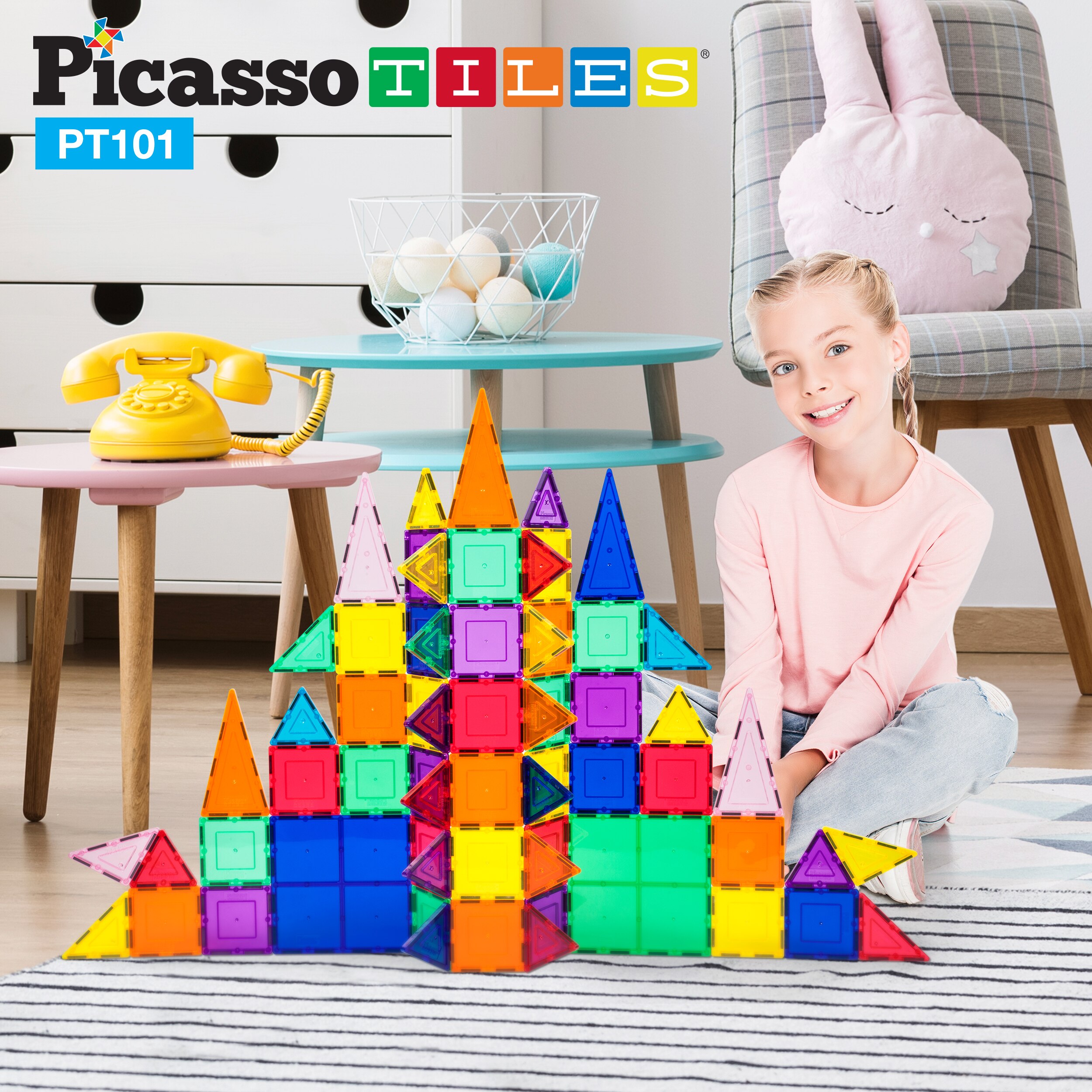 Set de construcción Picasso Tiles bloques magnéticos Cefa Toys 5
