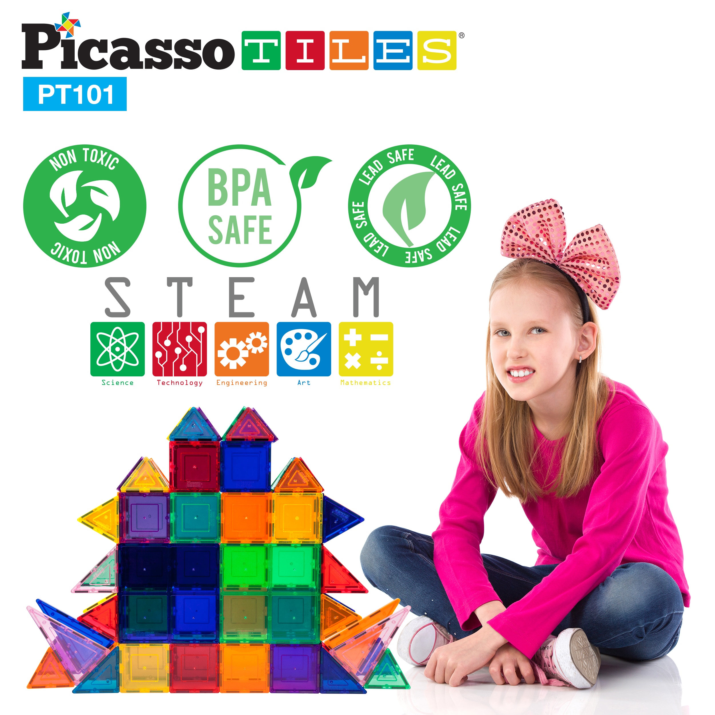 Set de construcción Picasso Tiles bloques magnéticos Cefa Toys 9
