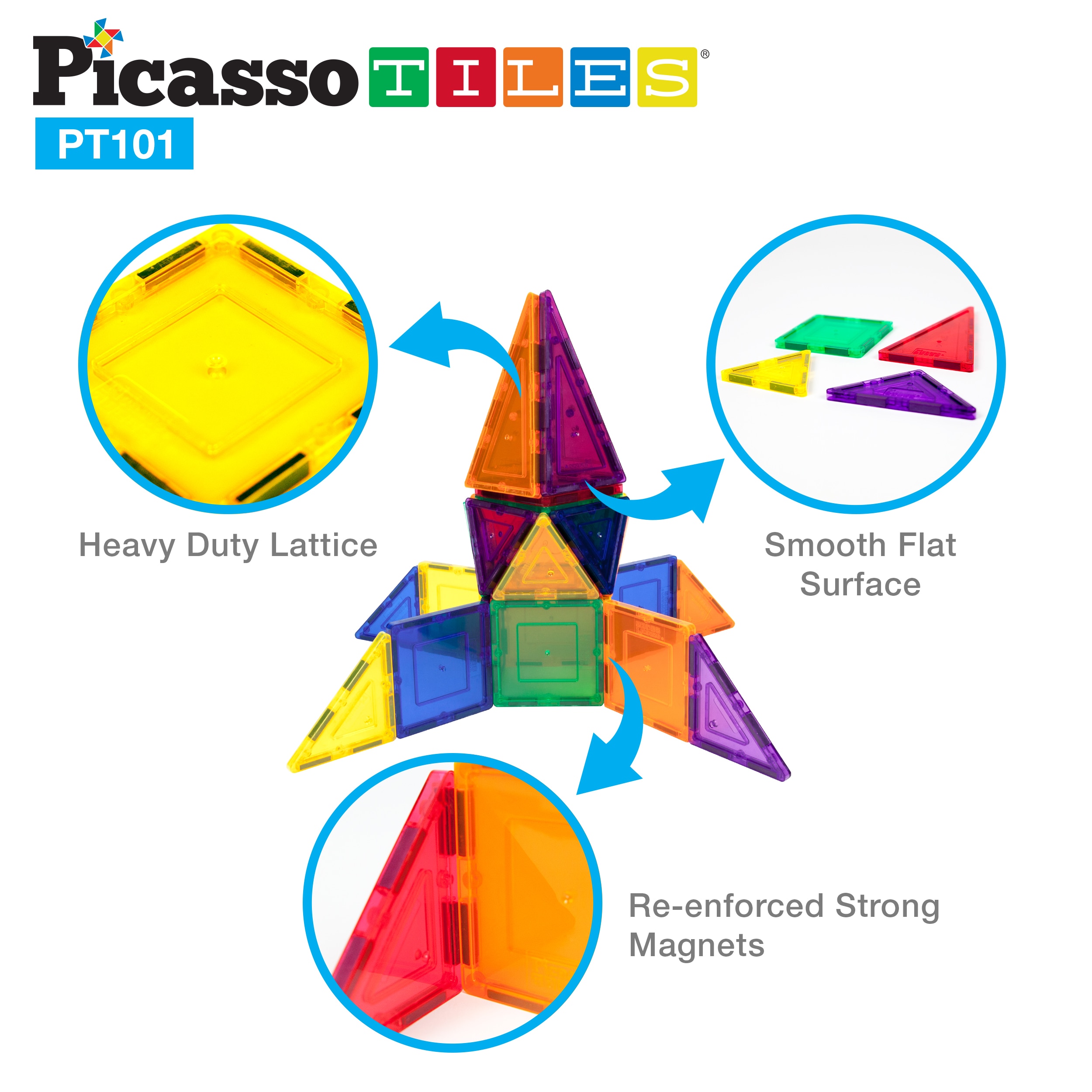 Set de construcción Picasso Tiles bloques magnéticos Cefa Toys 10