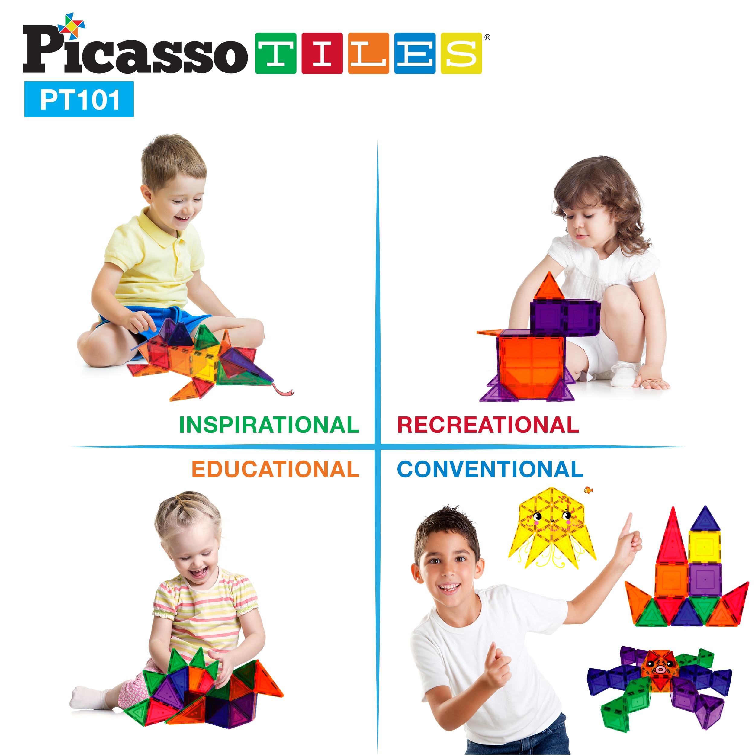Set de construcción Picasso Tiles bloques magnéticos Cefa Toys 11