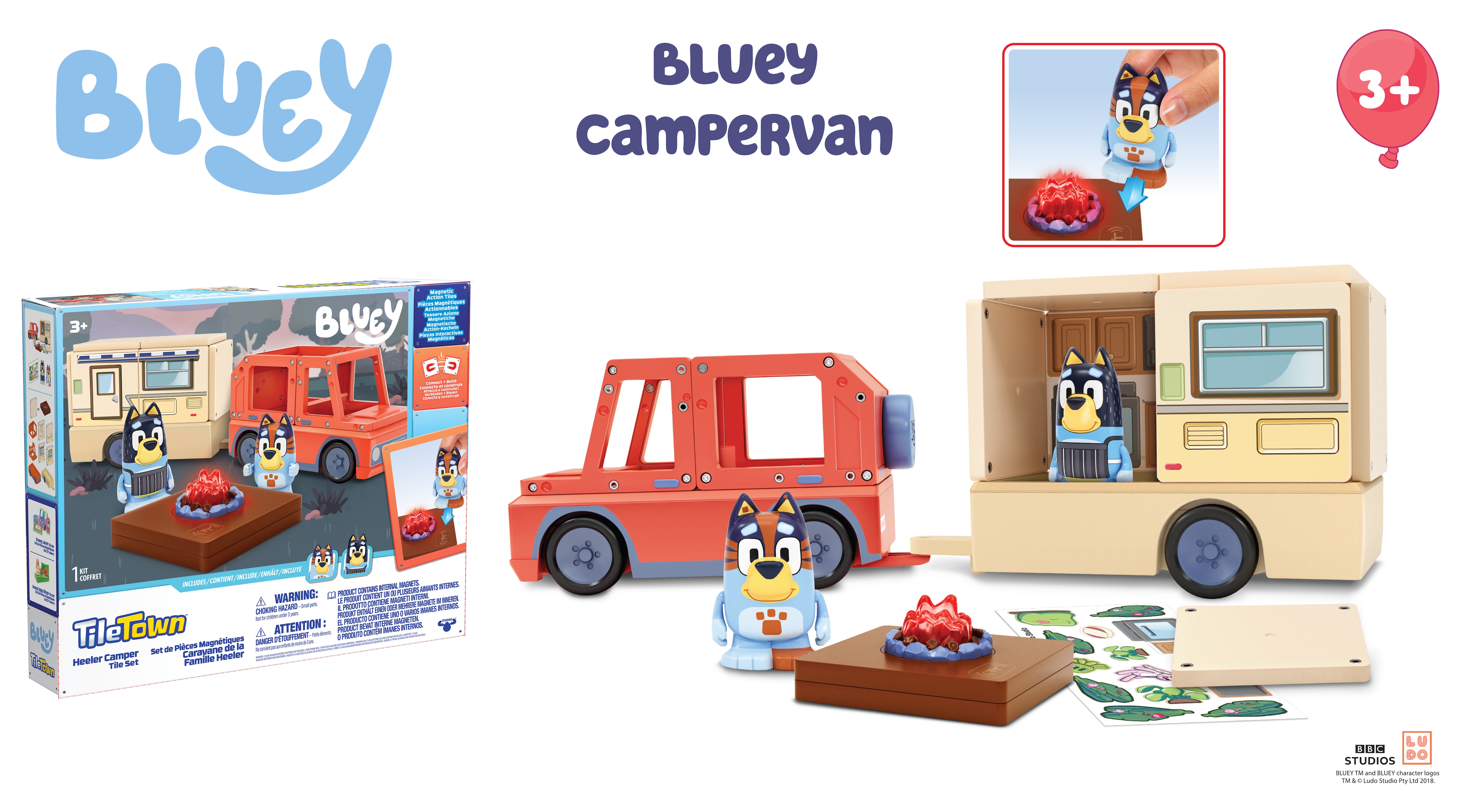 Juego de construcción Bluey Campervan Tile Town Moose 5