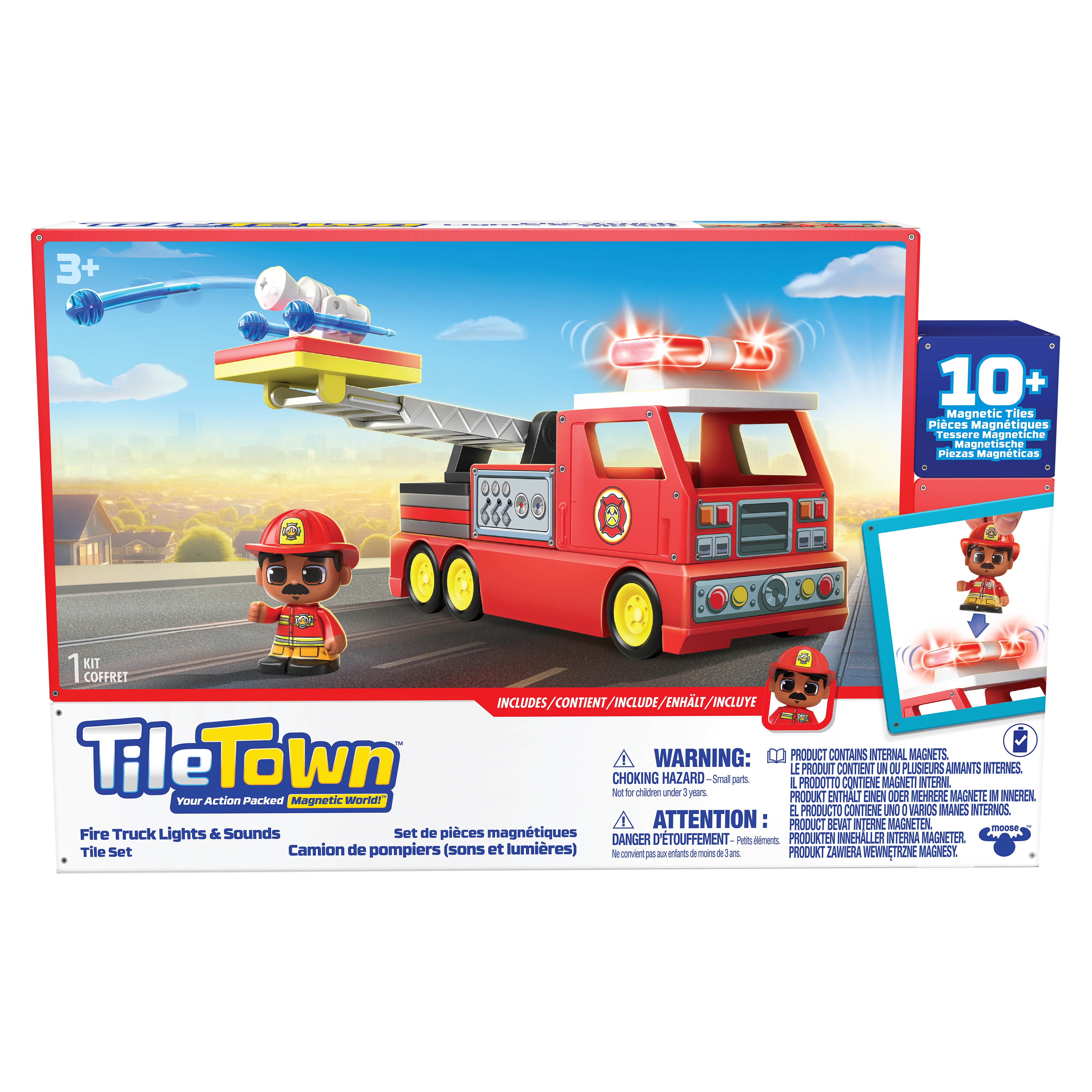 Juego de construcción Fire Truck Tile Town Moose 3