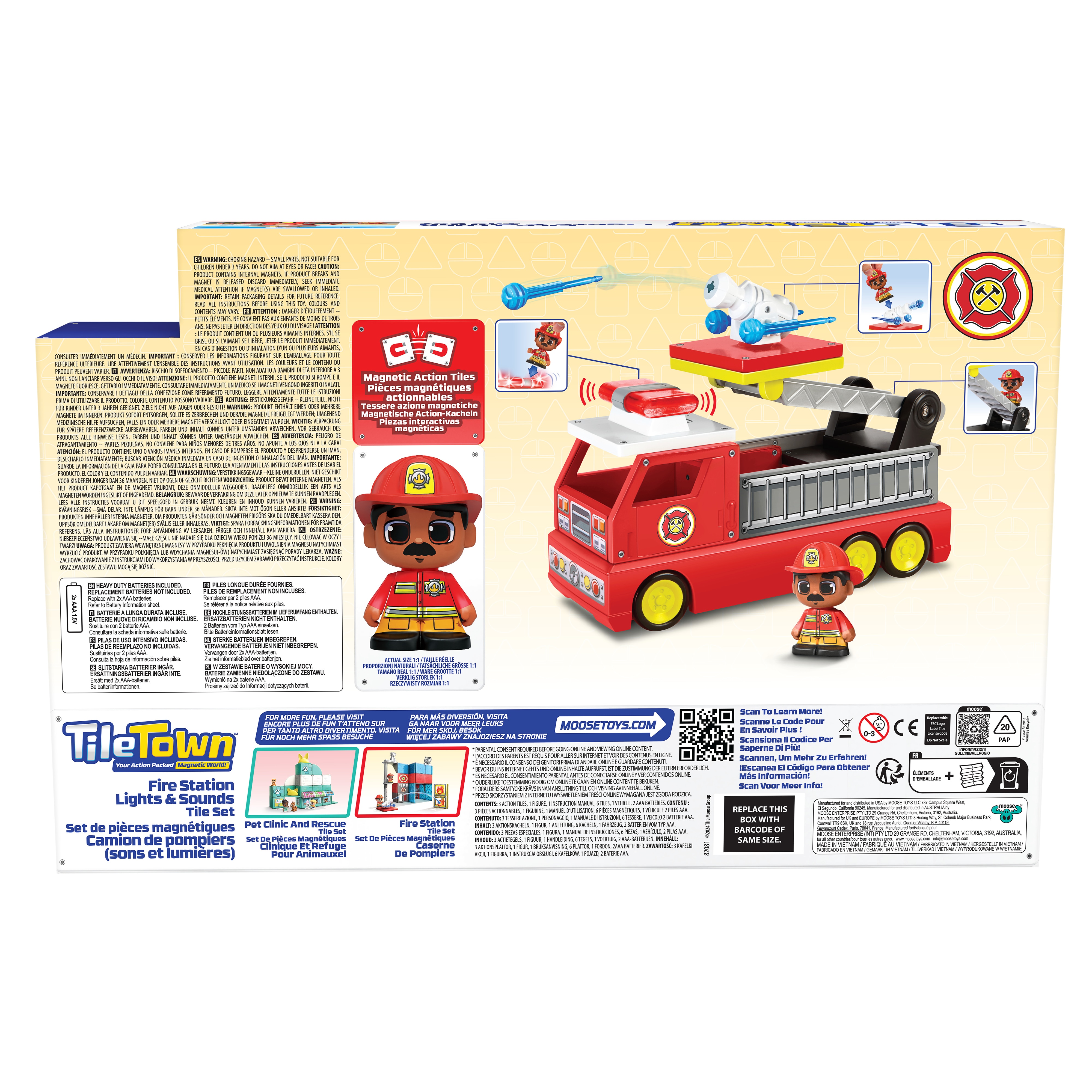 Juego de construcción Fire Truck Tile Town Moose 6