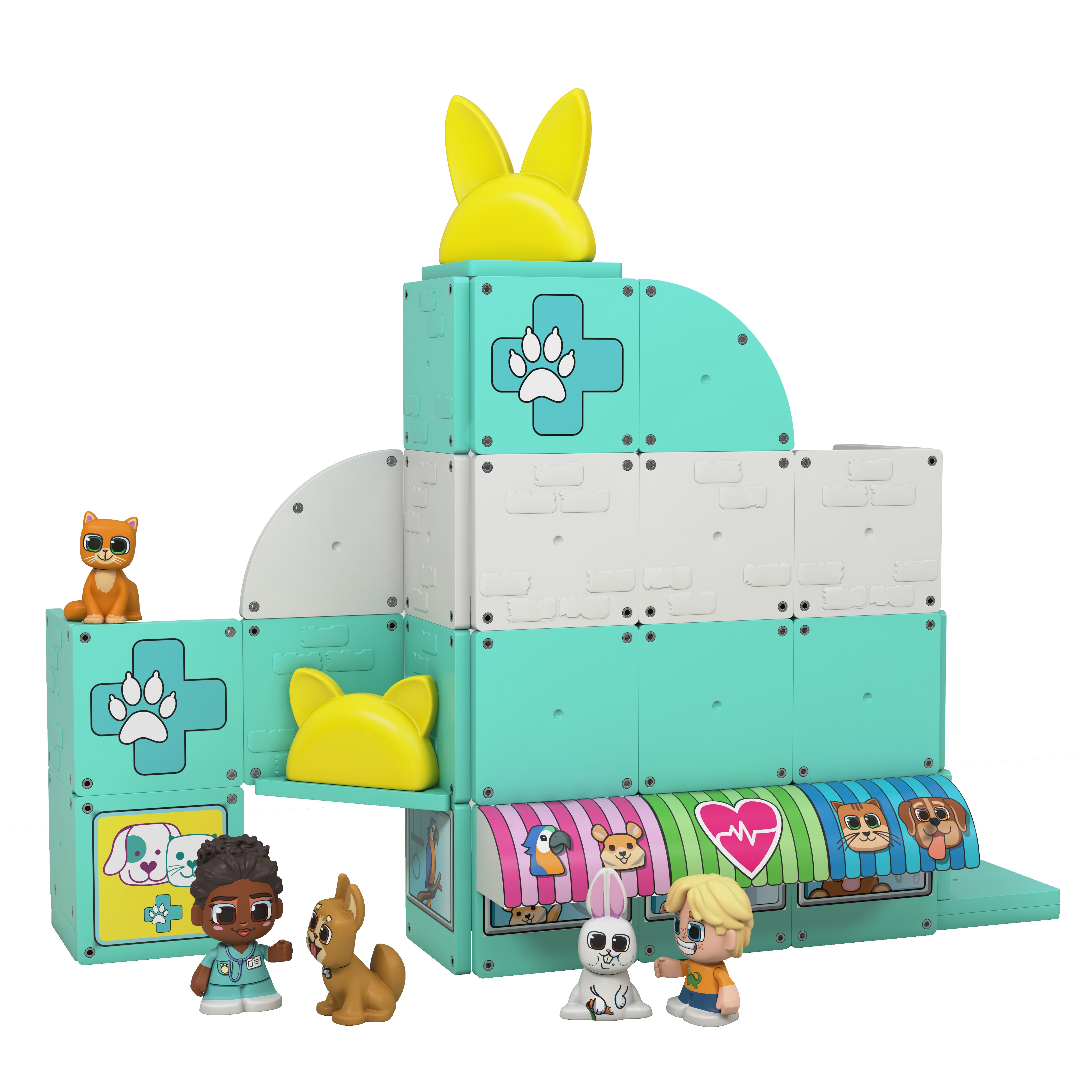 Juego de construcción Pet Vet Tile Town Moose 2