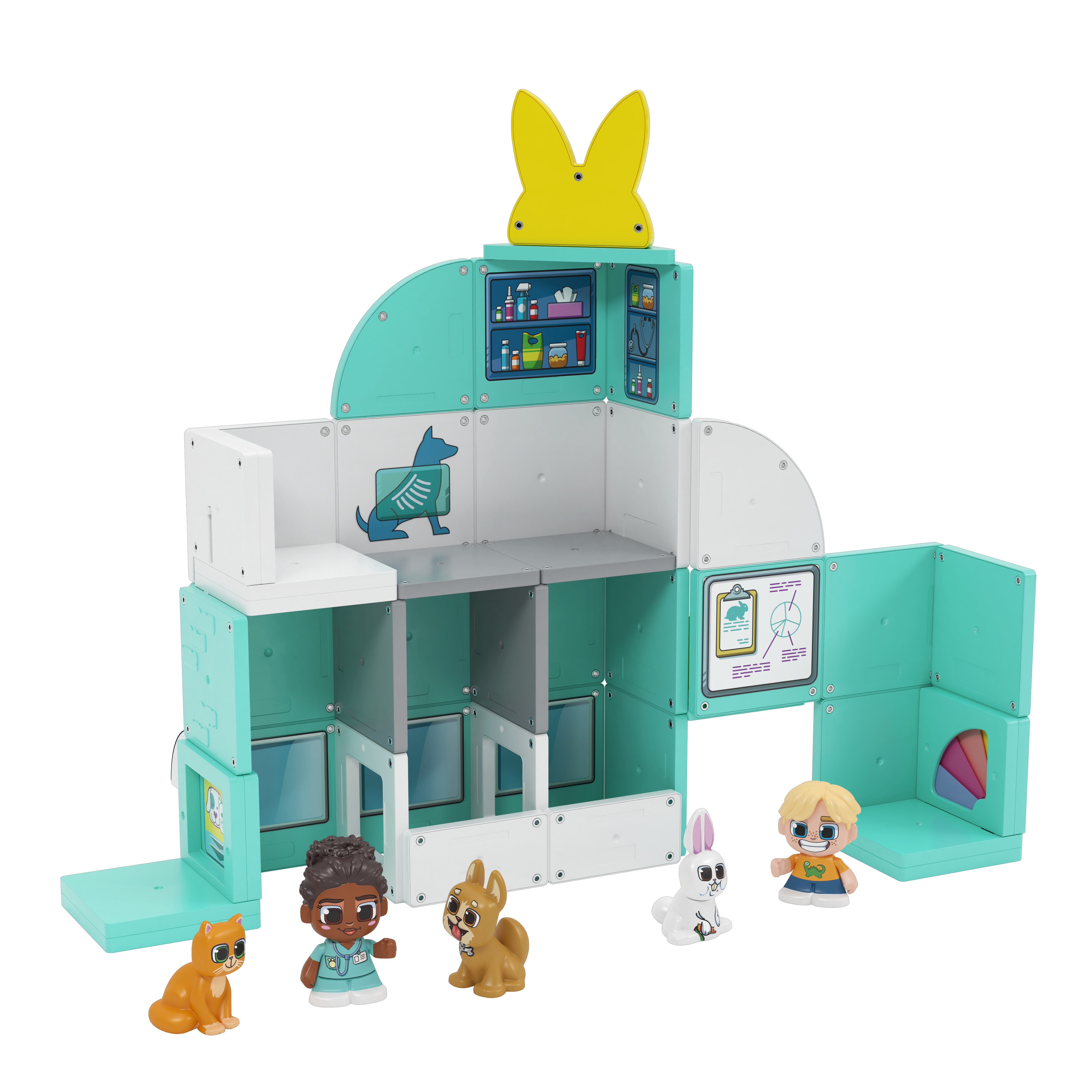 Juego de construcción Pet Vet Tile Town Moose 3