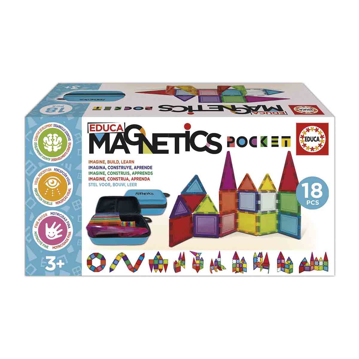 Imagen 0 de Bloques Magnéticos Pocket 18 piezas Educa Magnetics