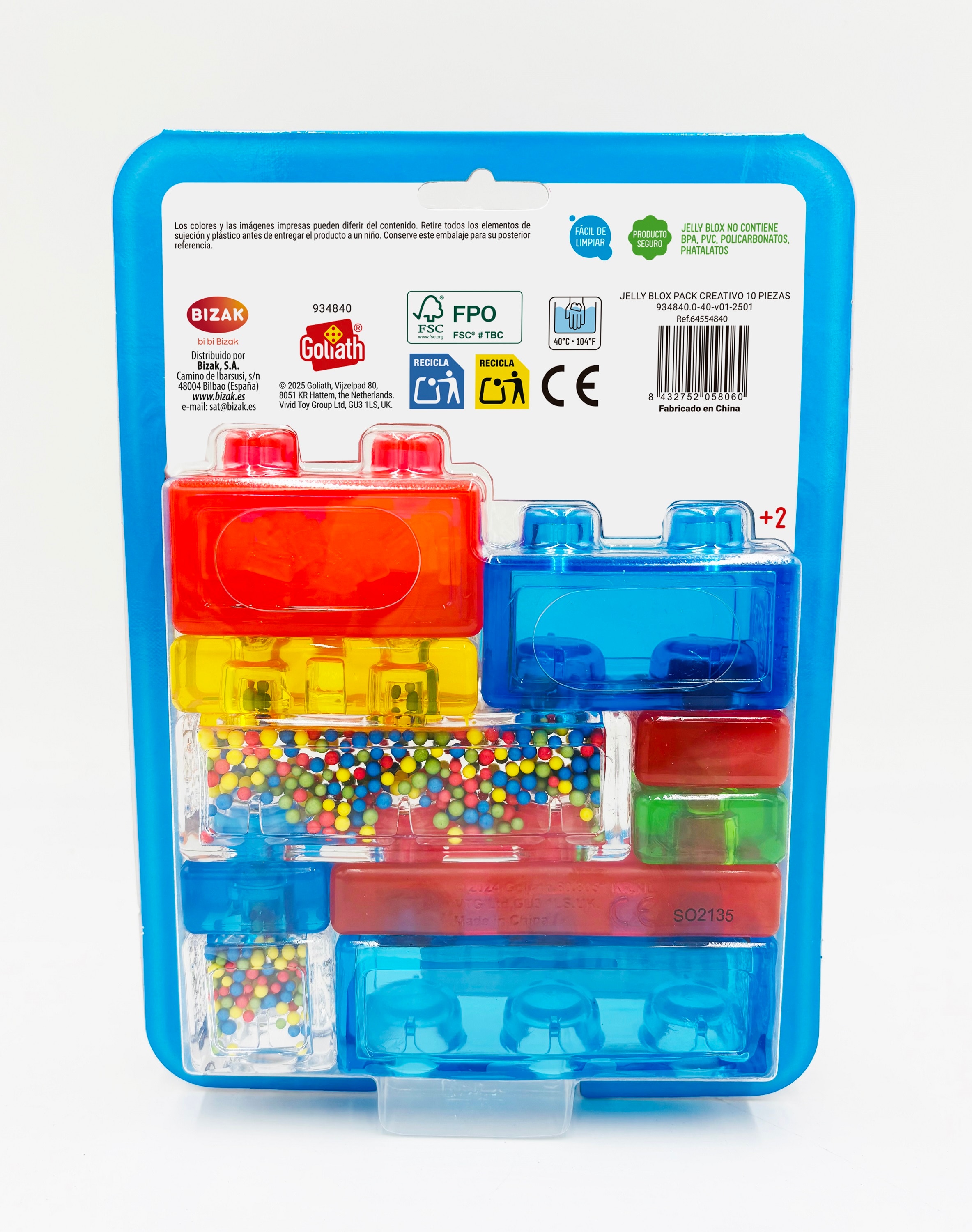 Piezas de construcción Jelly Blox pack creativo de 10 piezas colores surtidos Bizak 3