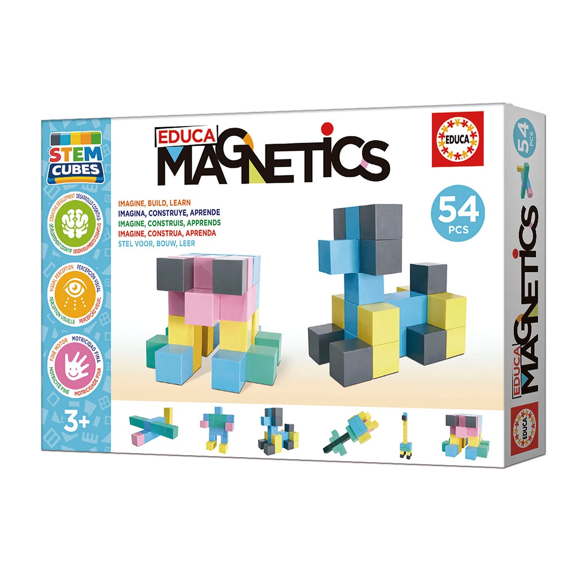 Bloques de construcción Magnetics Stem Cubes 54 piezas Educa 4