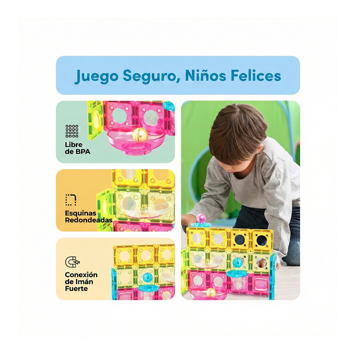 Mini Circuito De Canicas Magnético 45 Piezas Picasso Tiles Cefa Toys 3
