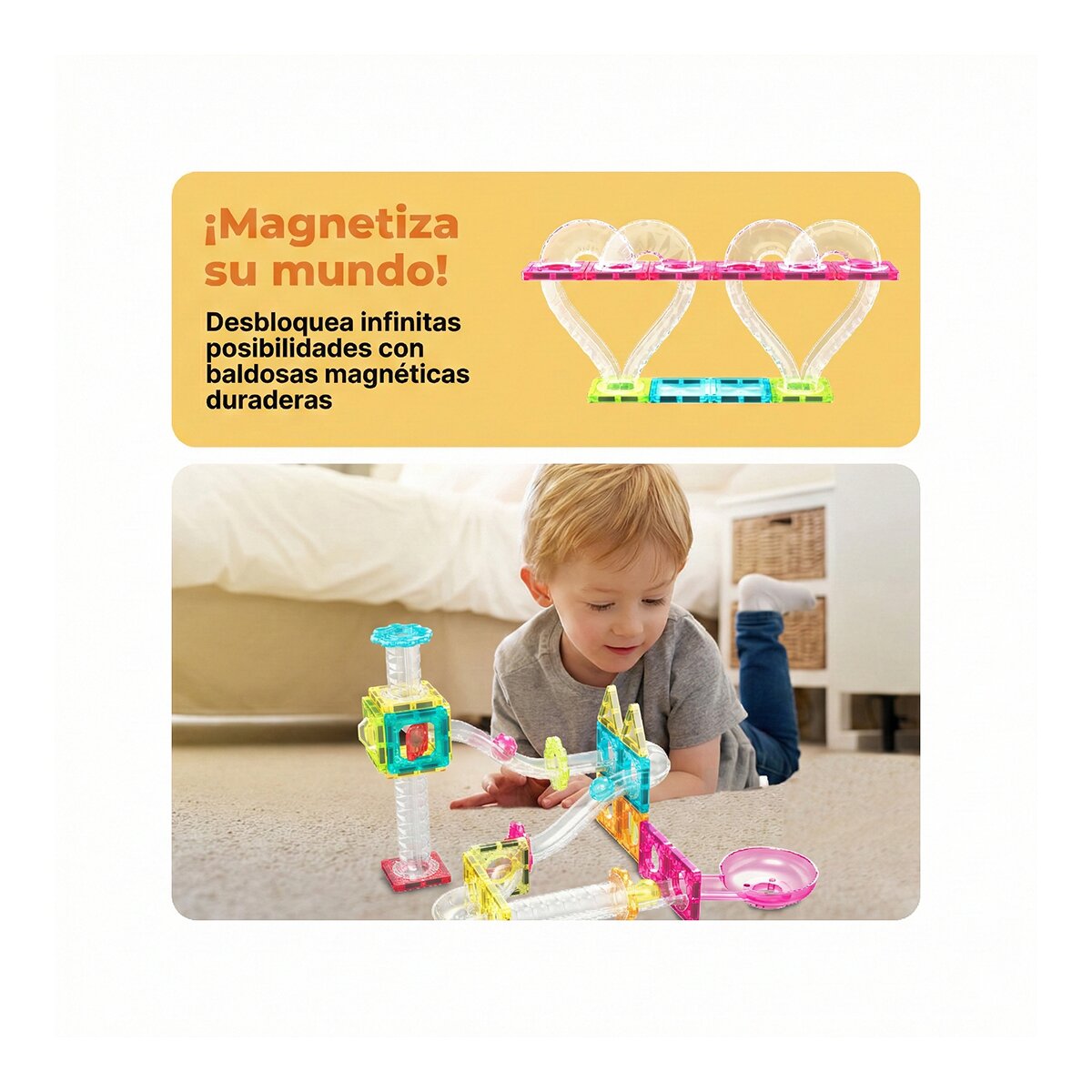 Mini Circuito De Canicas Magnético 45 Piezas Picasso Tiles Cefa Toys 4