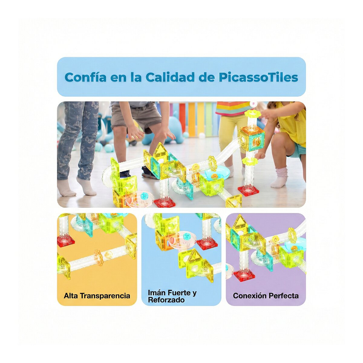 Mini Circuito De Canicas Magnético 45 Piezas Picasso Tiles Cefa Toys 5