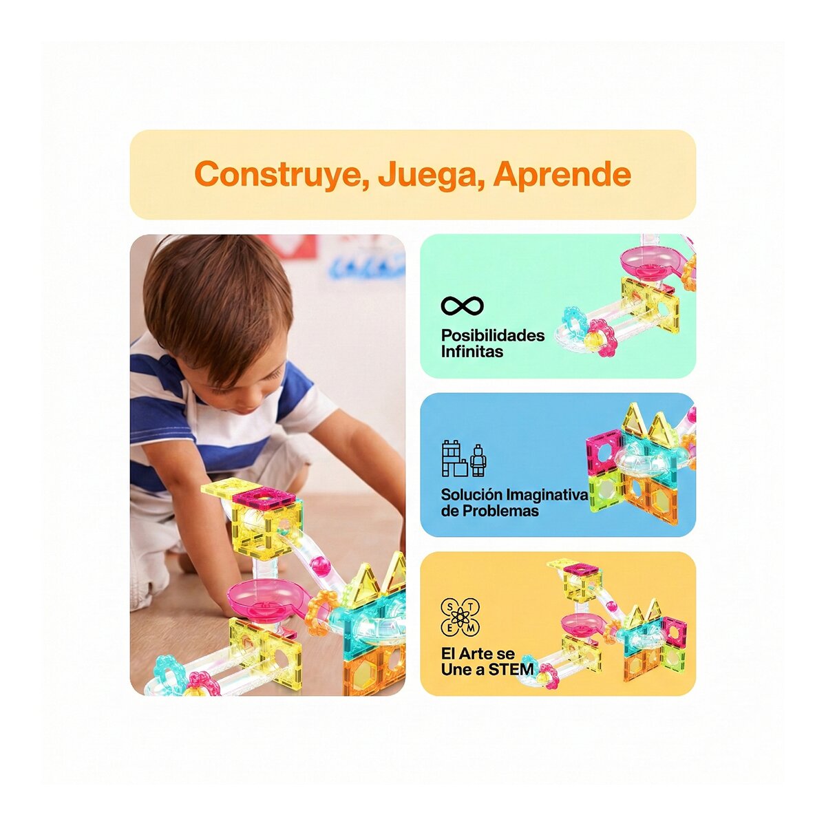 Mini Circuito De Canicas Magnético 45 Piezas Picasso Tiles Cefa Toys 6