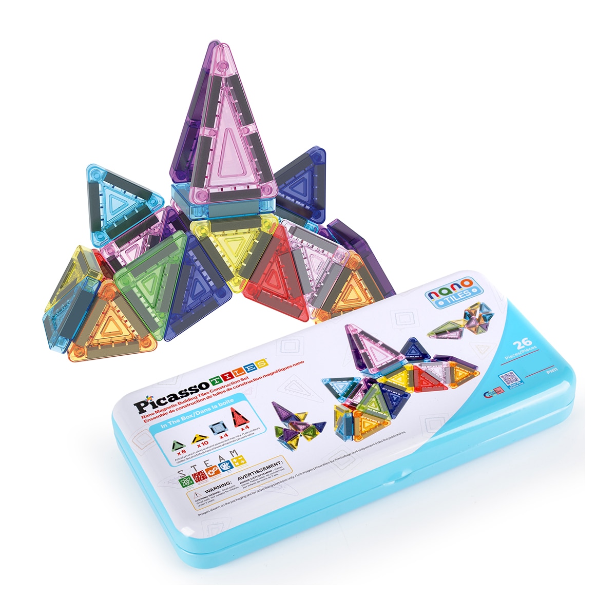 Imagen 0 de Mini Bloques Magnéticos 26 Piezas Picasso Tiles Cefa Toys
