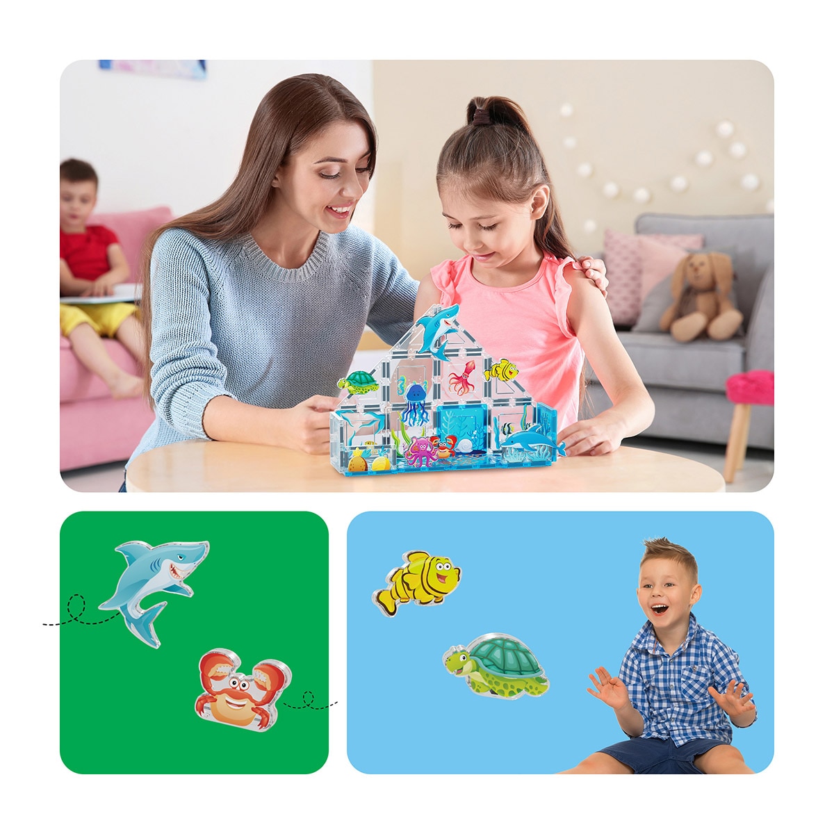 Bloques Magnéticos Océano 26 Piezas Picasso Tiles Cefa Toys 3