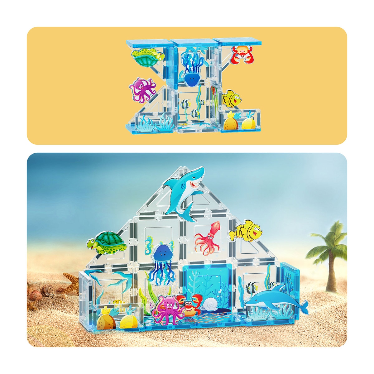 Bloques Magnéticos Océano 26 Piezas Picasso Tiles Cefa Toys 4