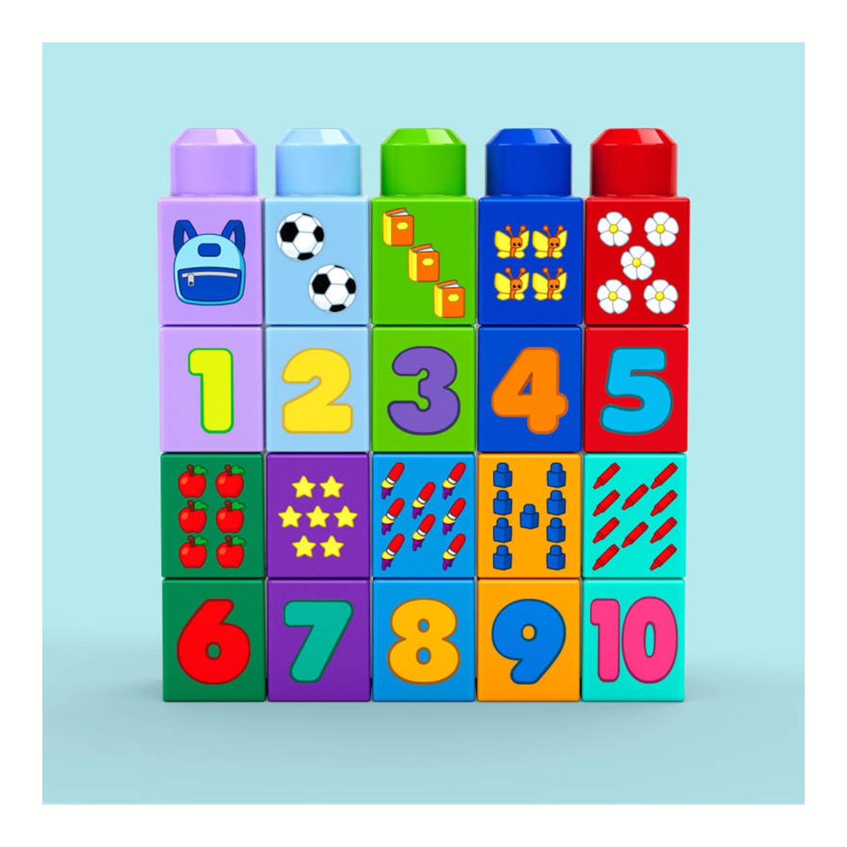Tractor de animales con 45 Bloques para Construir y aprender números desde 1 Año First Builders Mega Bloks 3