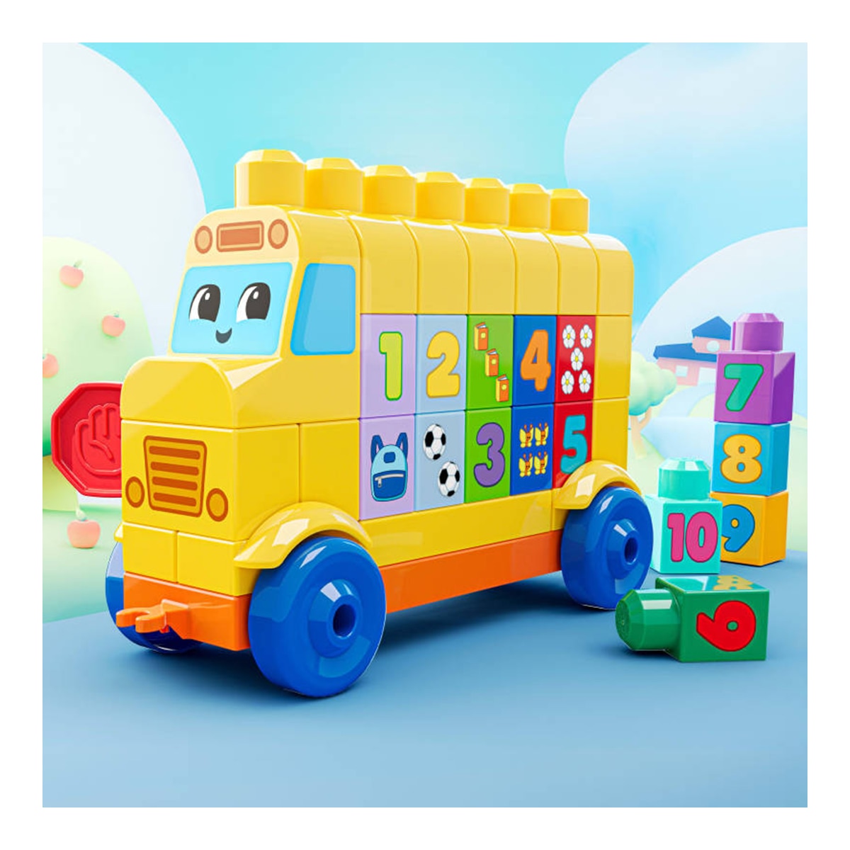 Tractor de animales con 45 Bloques para Construir y aprender números desde 1 Año First Builders Mega Bloks 5
