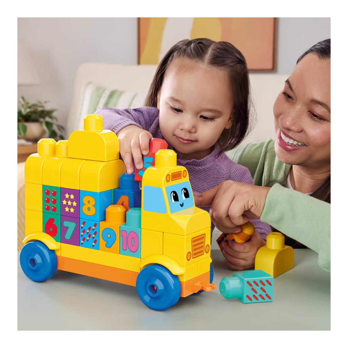 Tractor de animales con 45 Bloques para Construir y aprender números desde 1 Año First Builders Mega Bloks 6