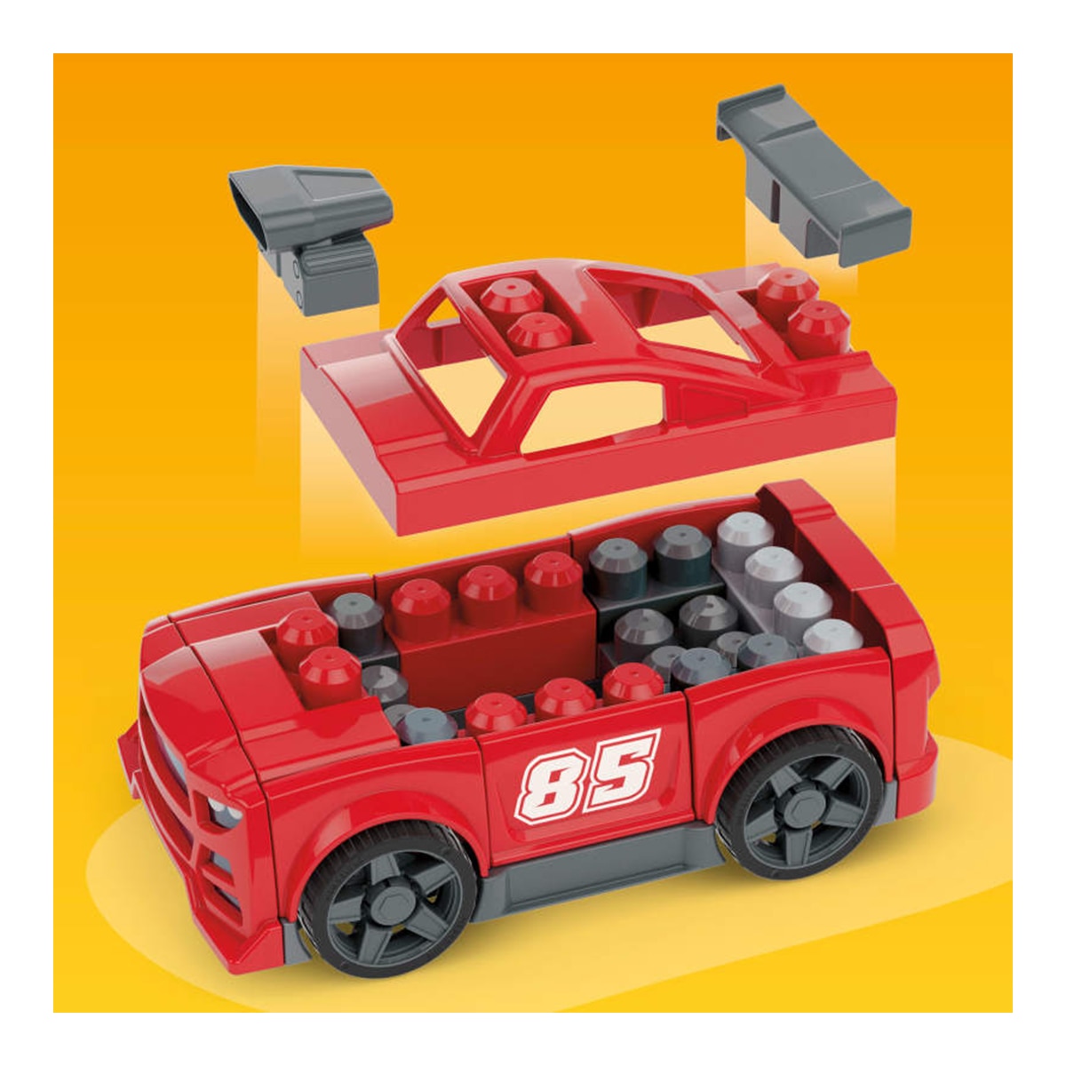 Juego de construcción Coche de Carreras 3 en 1 con 26 piezas, camioneta, hot rod y ruedas funcionales Mega Bloks 6