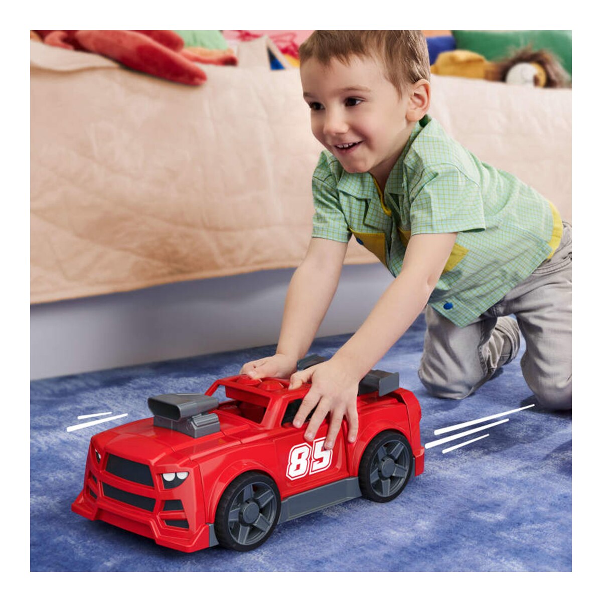 Juego de construcción Coche de Carreras 3 en 1 con 26 piezas, camioneta, hot rod y ruedas funcionales Mega Bloks 7