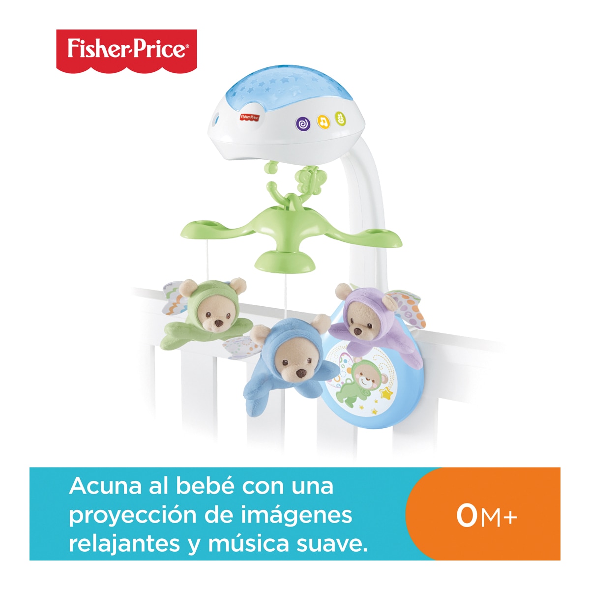 Móvil ositos voladores juguete de cuna carrusel proyector para bebé Fisher-Price 4