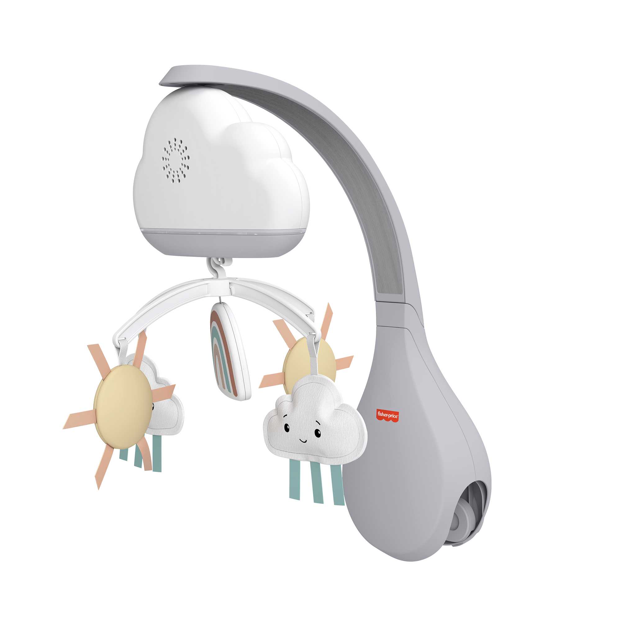 Fisher-Price Móvil lluvia de arcoíris para cuna, juguete para cuna con sonidos relajantes y luces para bebé recién nacido 8