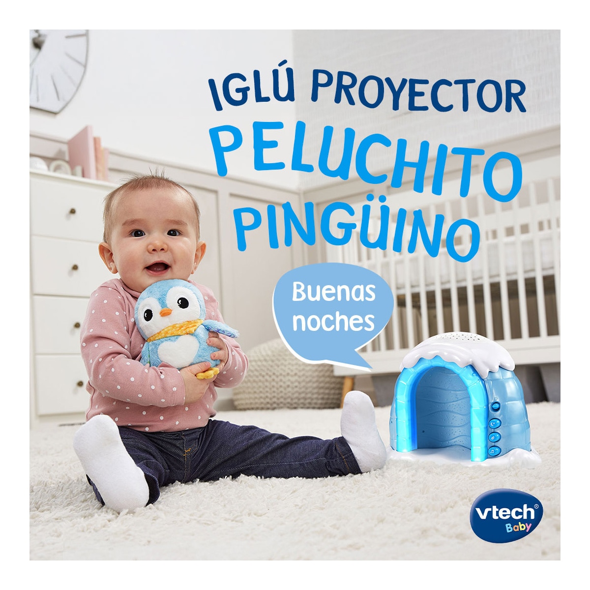 Iglú proyector peluchito pingüino Vtech 3