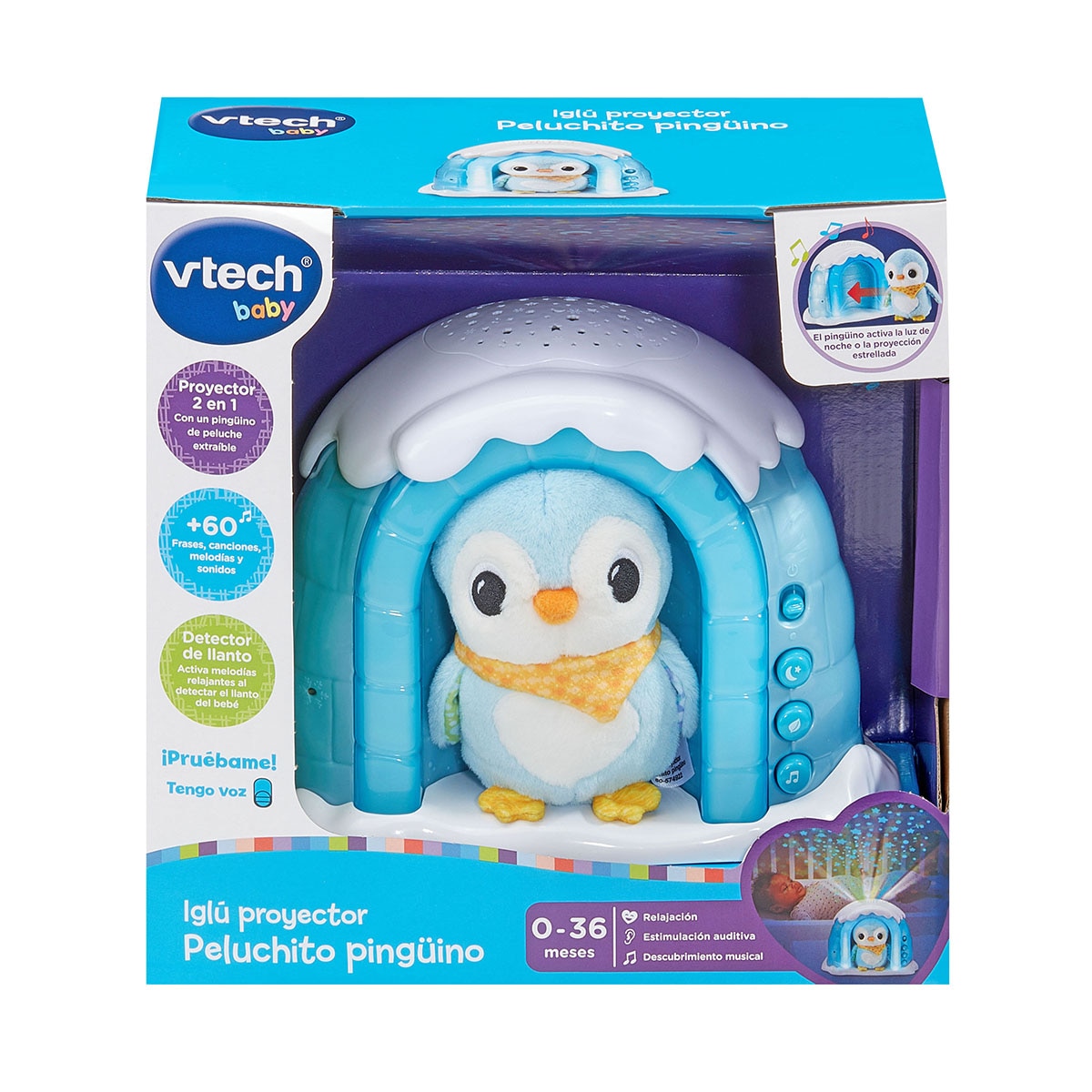Iglú proyector peluchito pingüino Vtech 6
