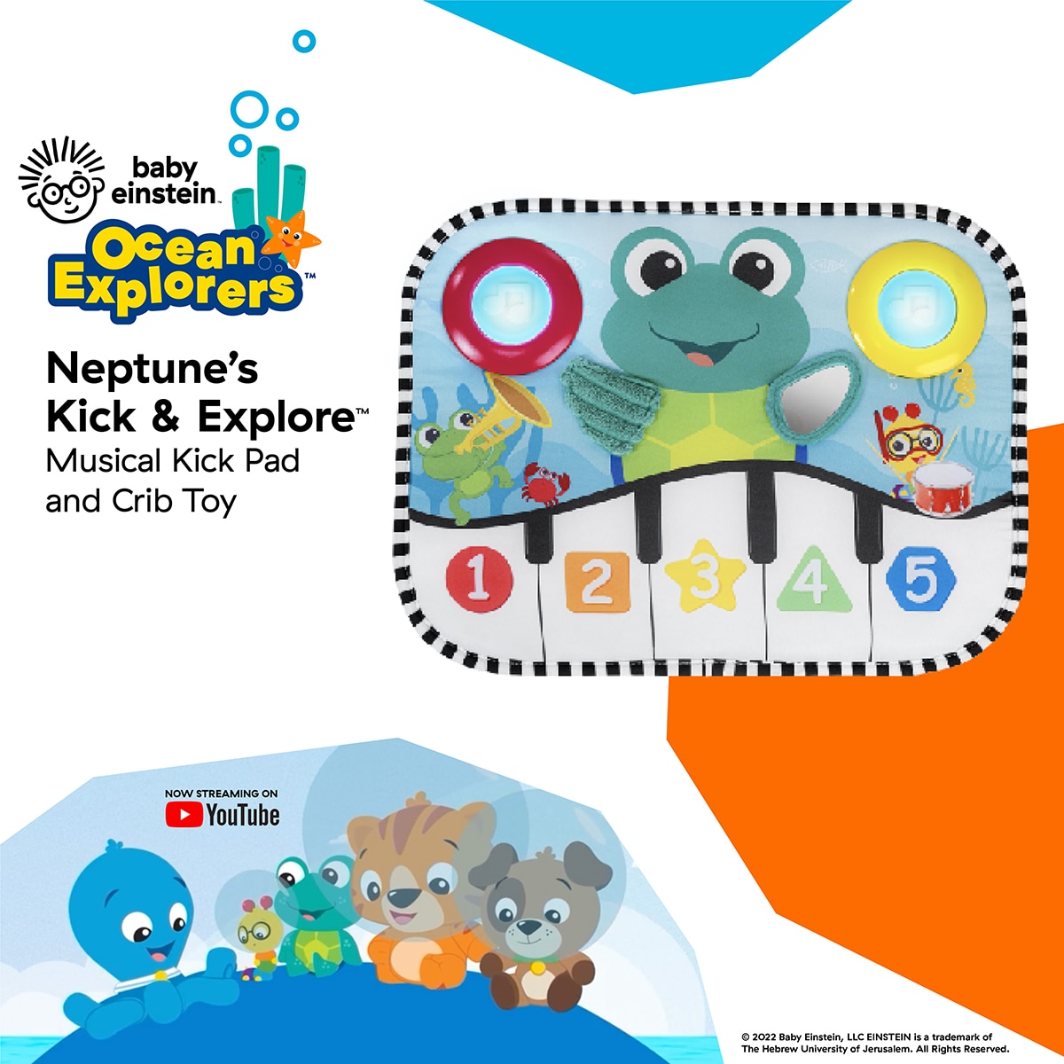 Cojín Musical para Patear y Explorar para Cuna Neptune's Kick & Explore Baby Einstein 5