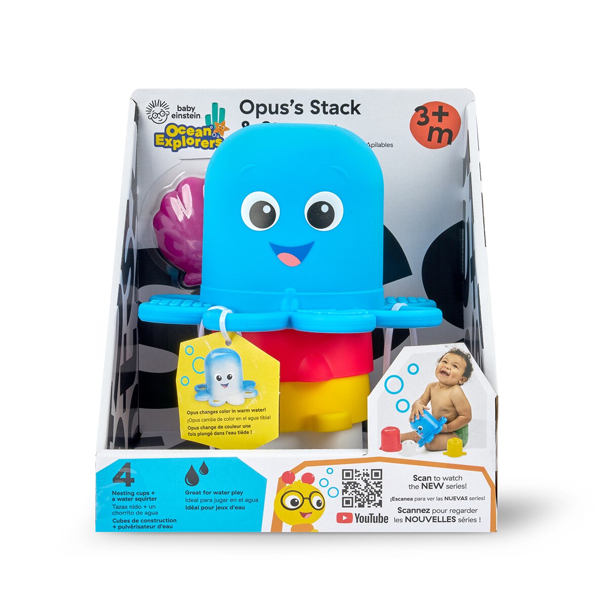 Juego de vasos sensoriales apilable Opus's Stack & Stream Baby Einstein 18
