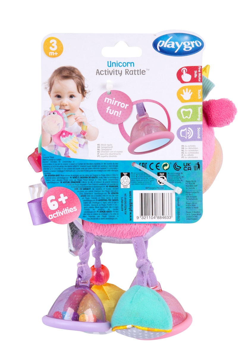 Juguete sonajero Unicorn Activity Rattle Playgro 5