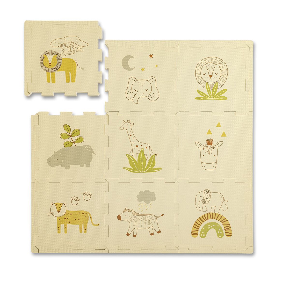 HAKUNA MATTE – Alfombra Puzle Safari 90 x 90.