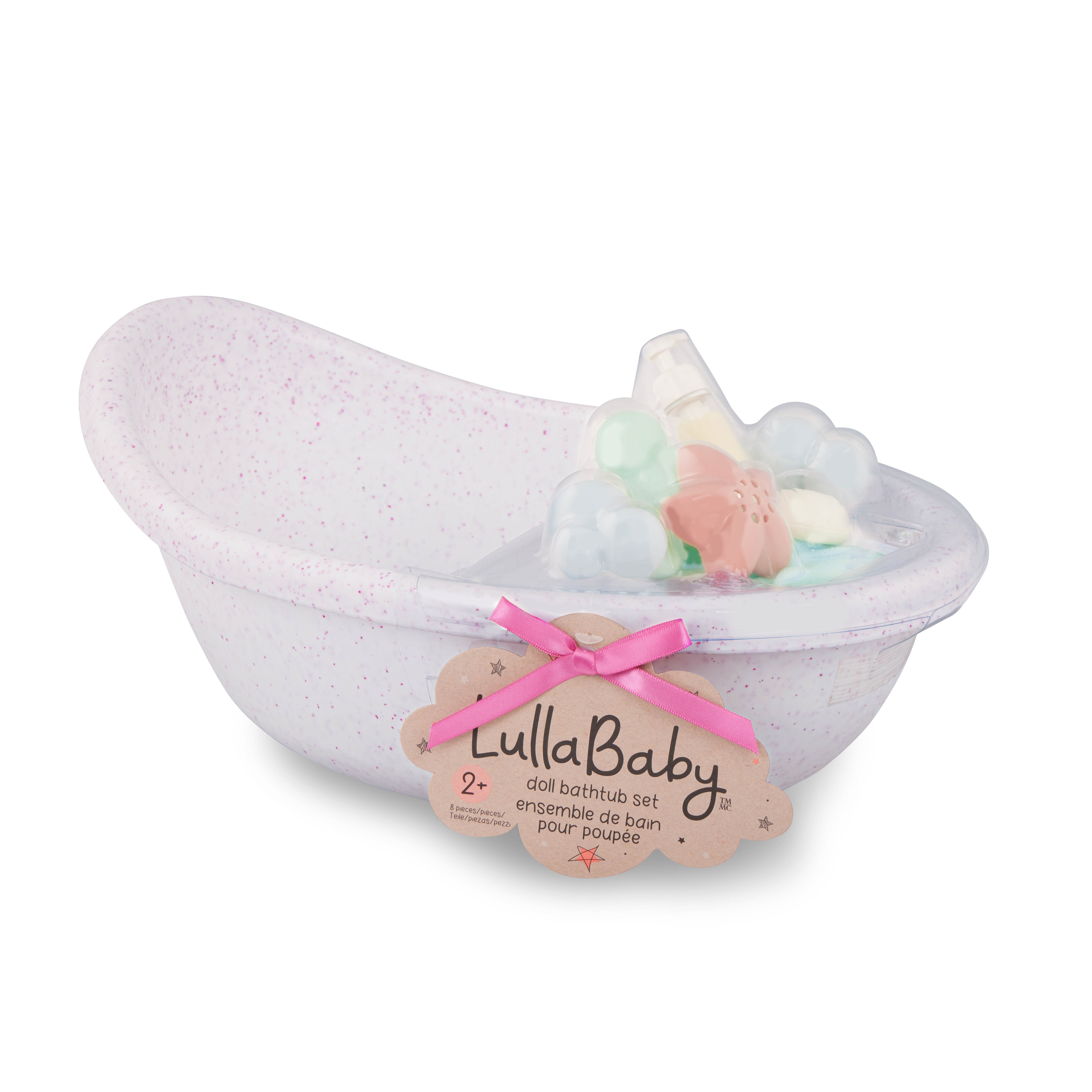 Bañera con accesorios para muñeca bebe Lullababy 5