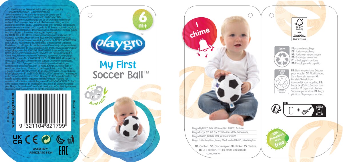 Mi Primer Balón de Fútbol Playgro 6
