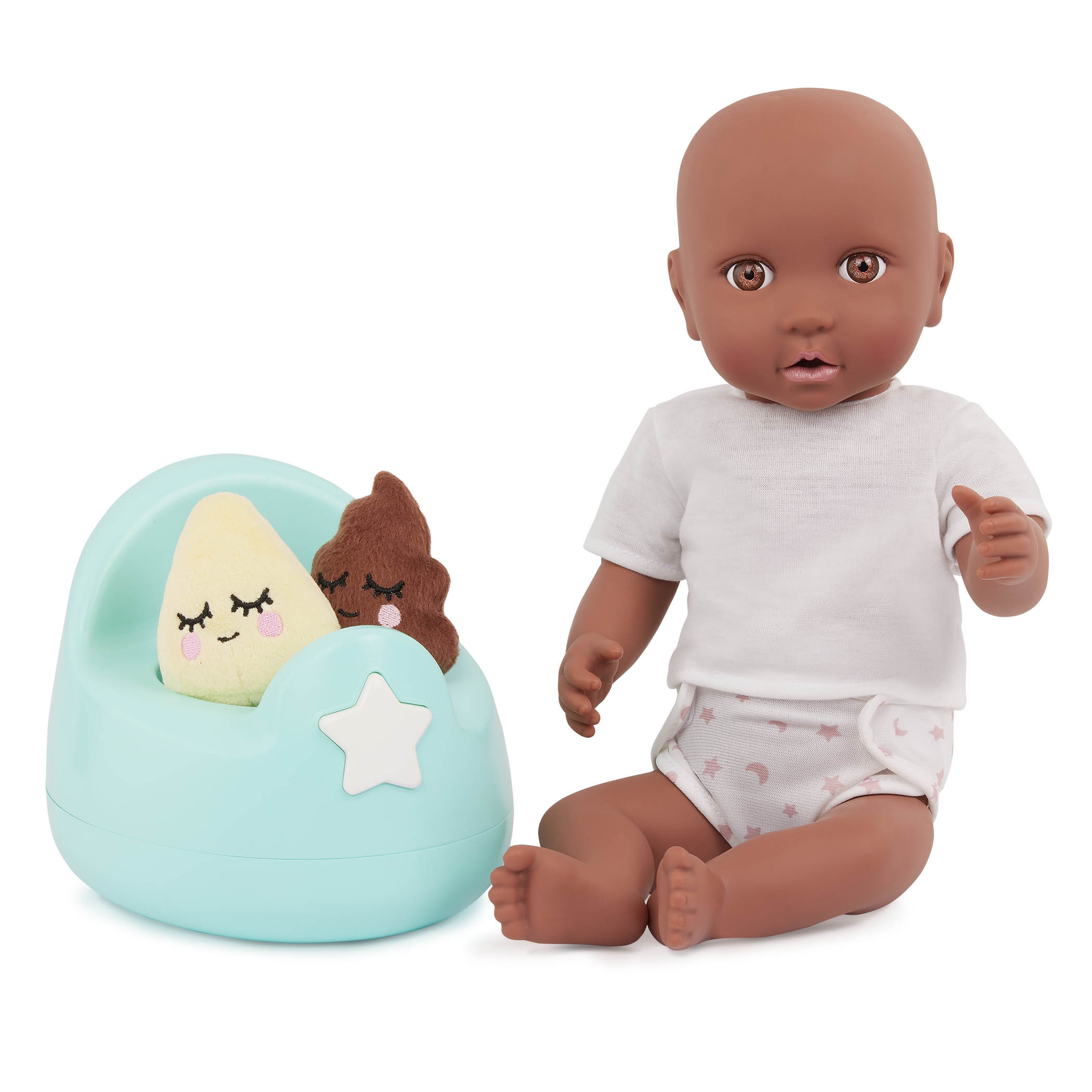 Orinal con sonidos y accesorios para muñeca Lullababy Bebe 3