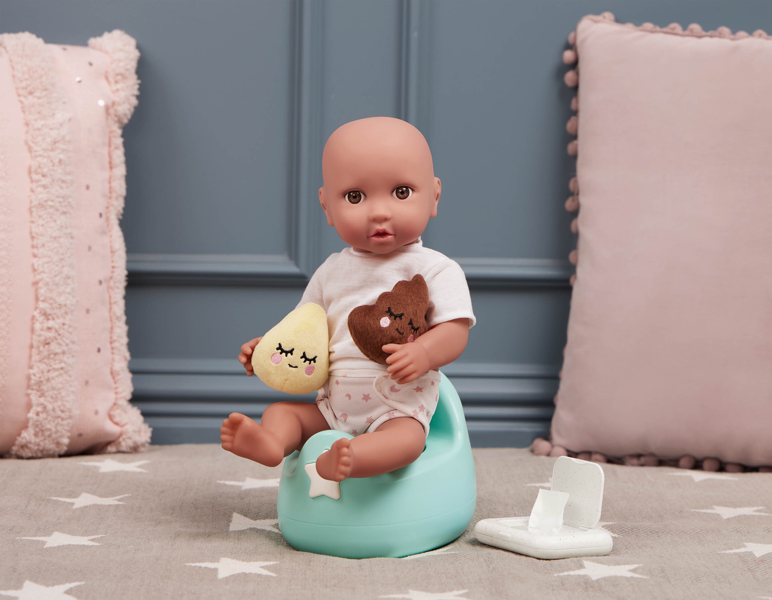 Orinal con sonidos y accesorios para muñeca Lullababy Bebe 6