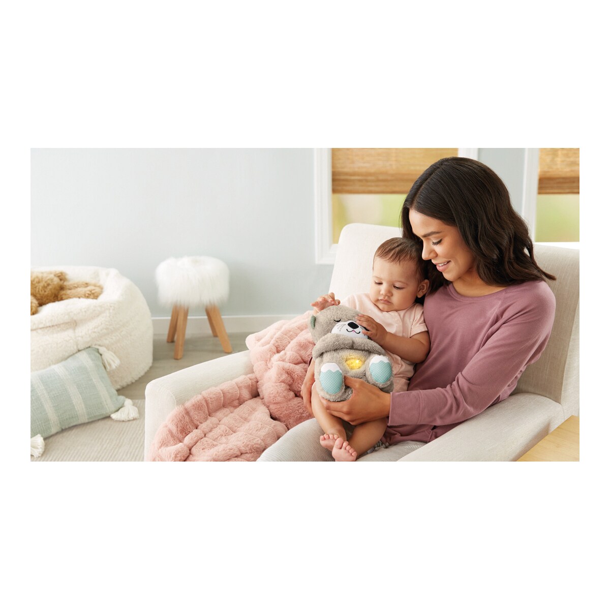 Fisher-Price Nutria Hora de Dormir, juguete de cuna y peluche para bebé recién nacido 4