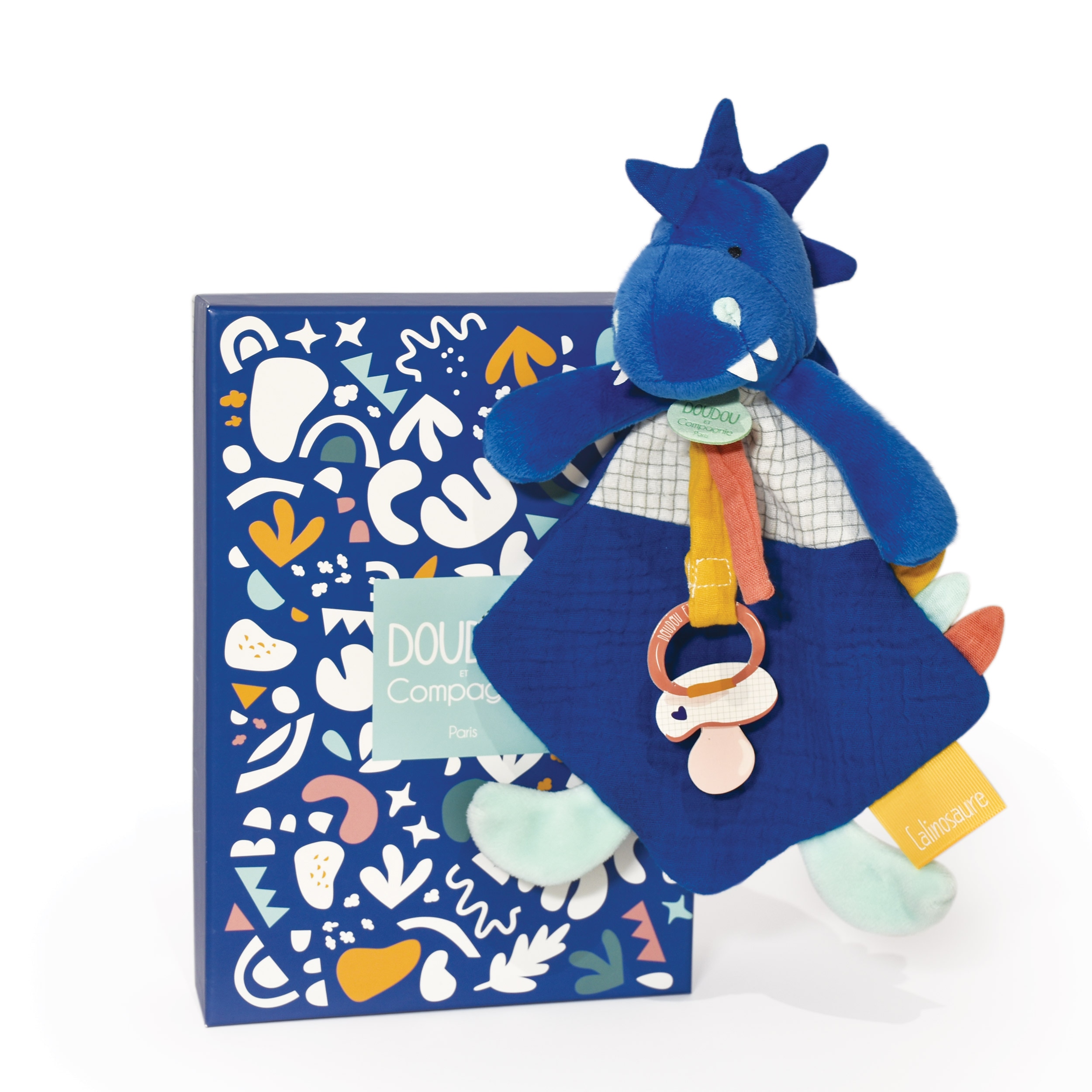 Les Calinosaures  Sashou, Mantita Pinza Para Chupete (Azul) 2