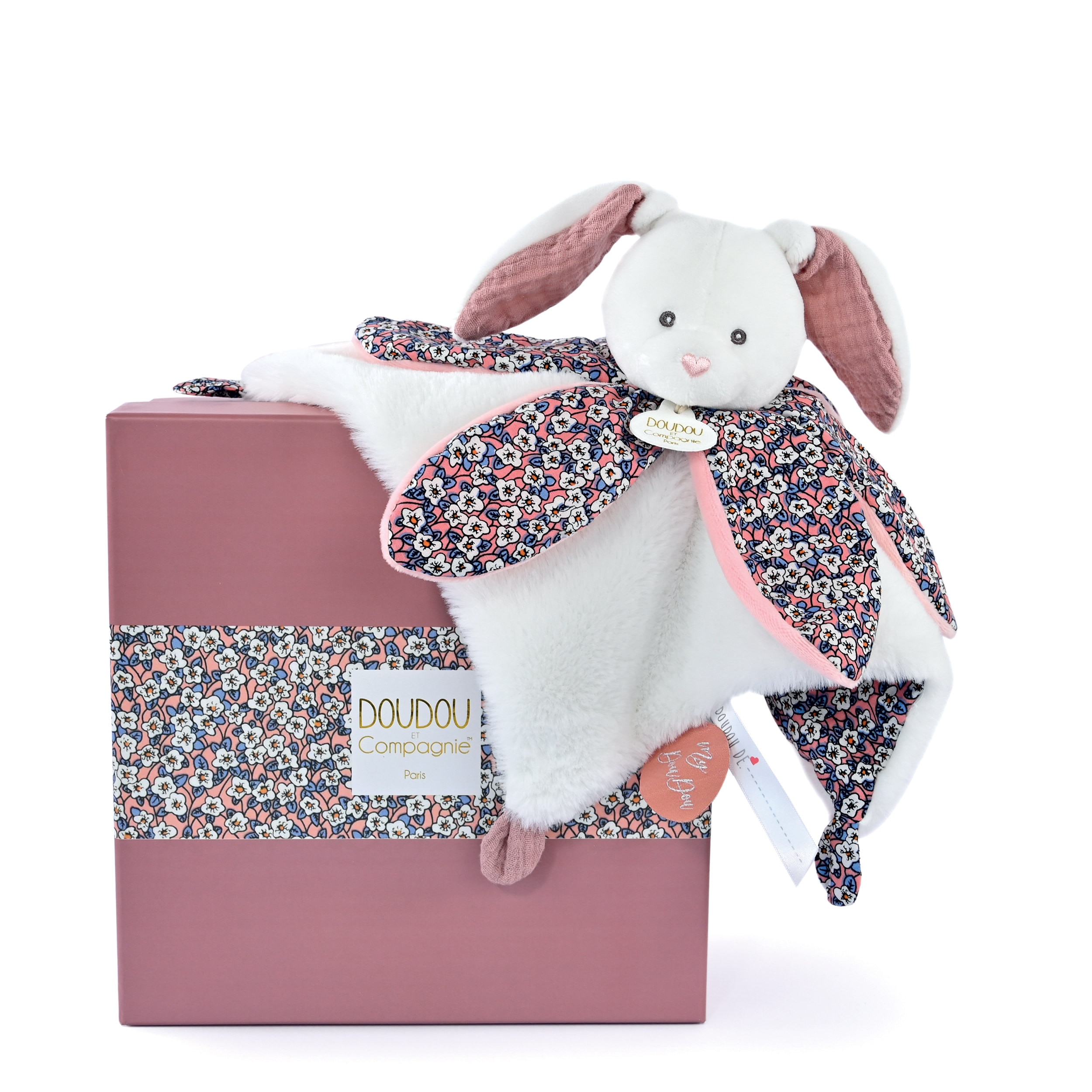 Doudou 27 cm Conejo rosa pétalo 3