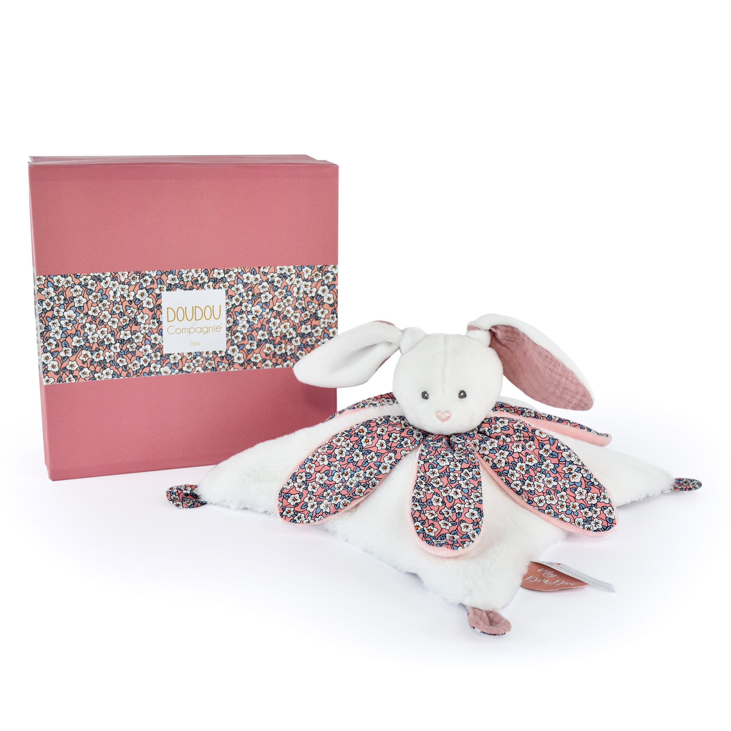 Doudou 27 cm Conejo rosa pétalo 4