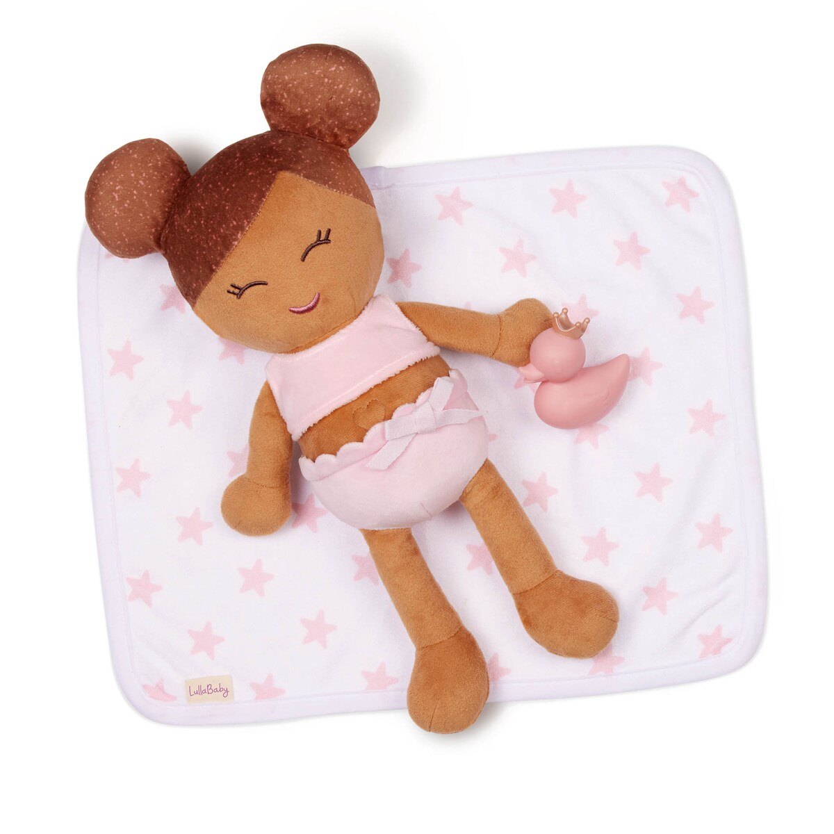Muñeca peluche de baño, pelo marron Lullababy 3