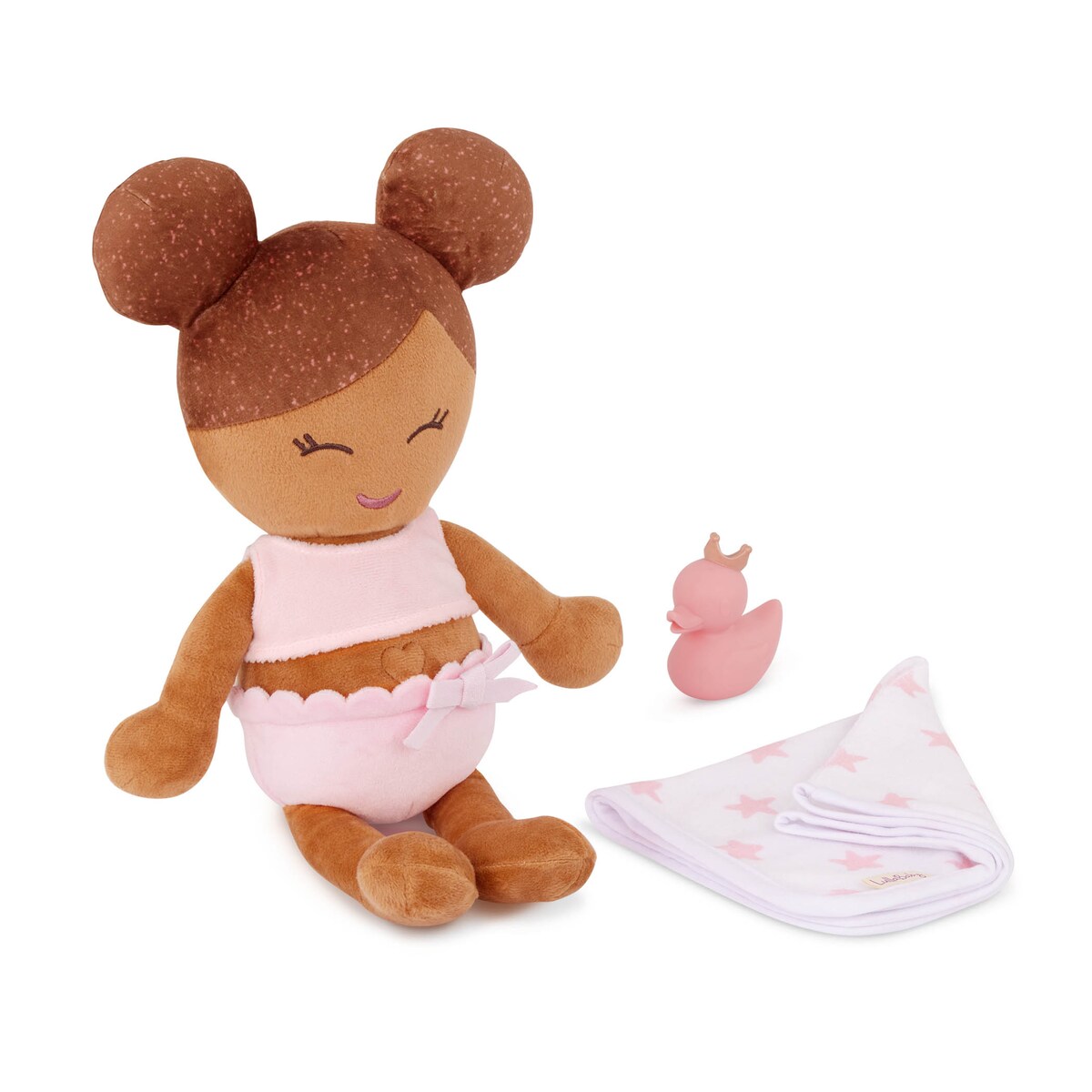 Muñeca peluche de baño, pelo marron Lullababy 5