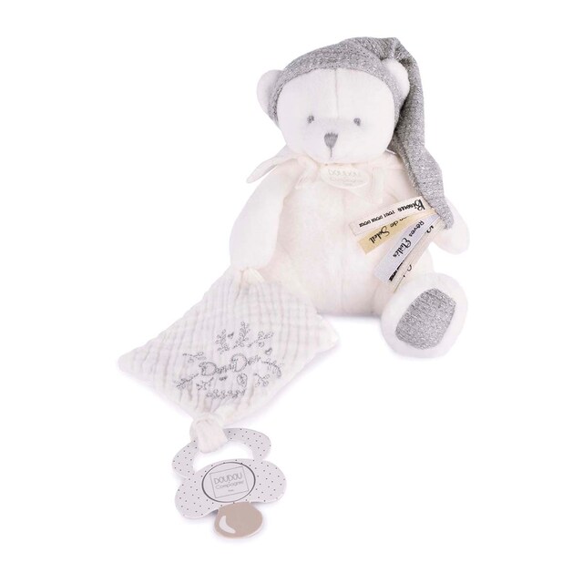 Imagen 0 de Doudou 25 años Oso Plata muñeco sujetador de chupete Doudou Et Compagnie