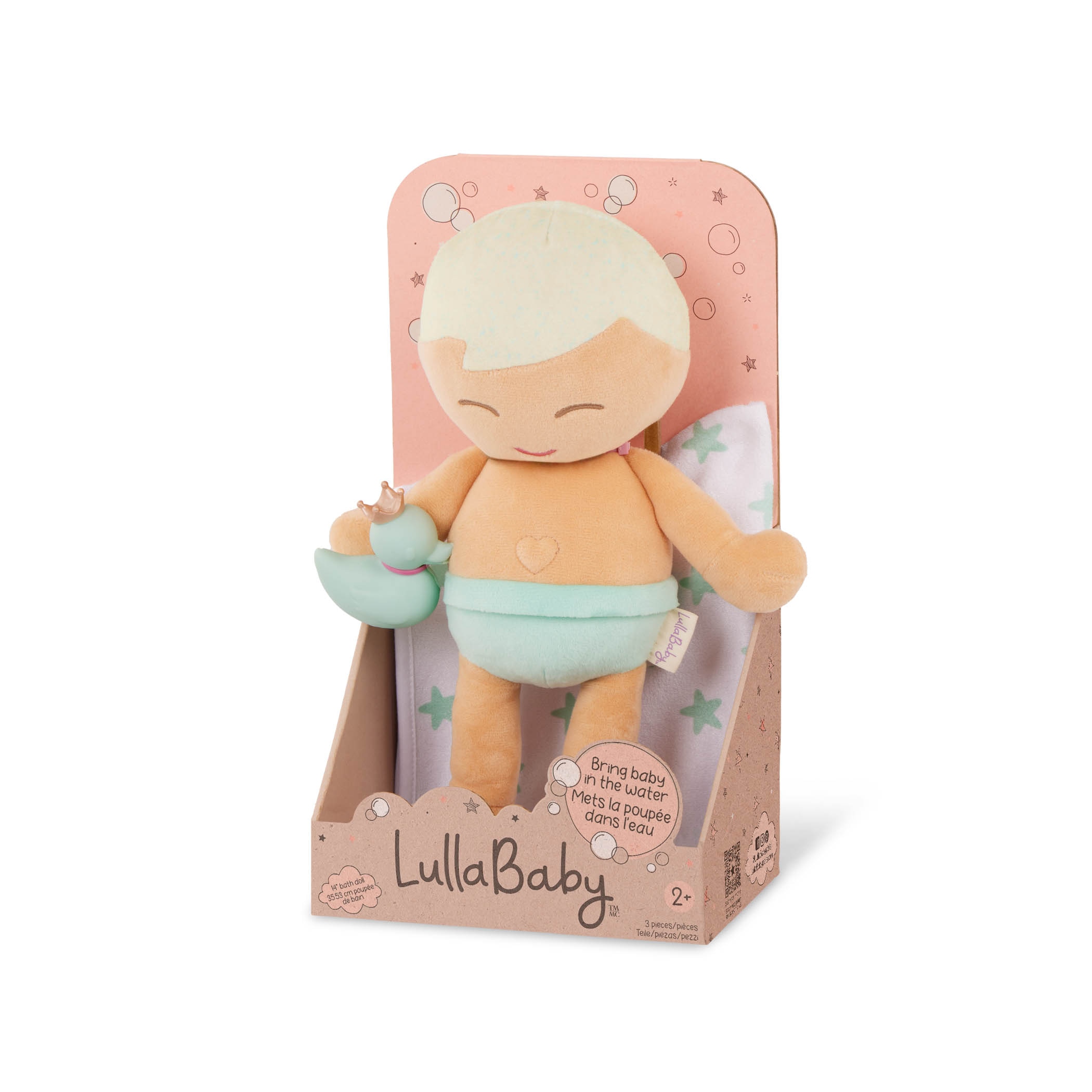 Muñeco peluche de Baño pelo rubio Lullababy Bebe 13