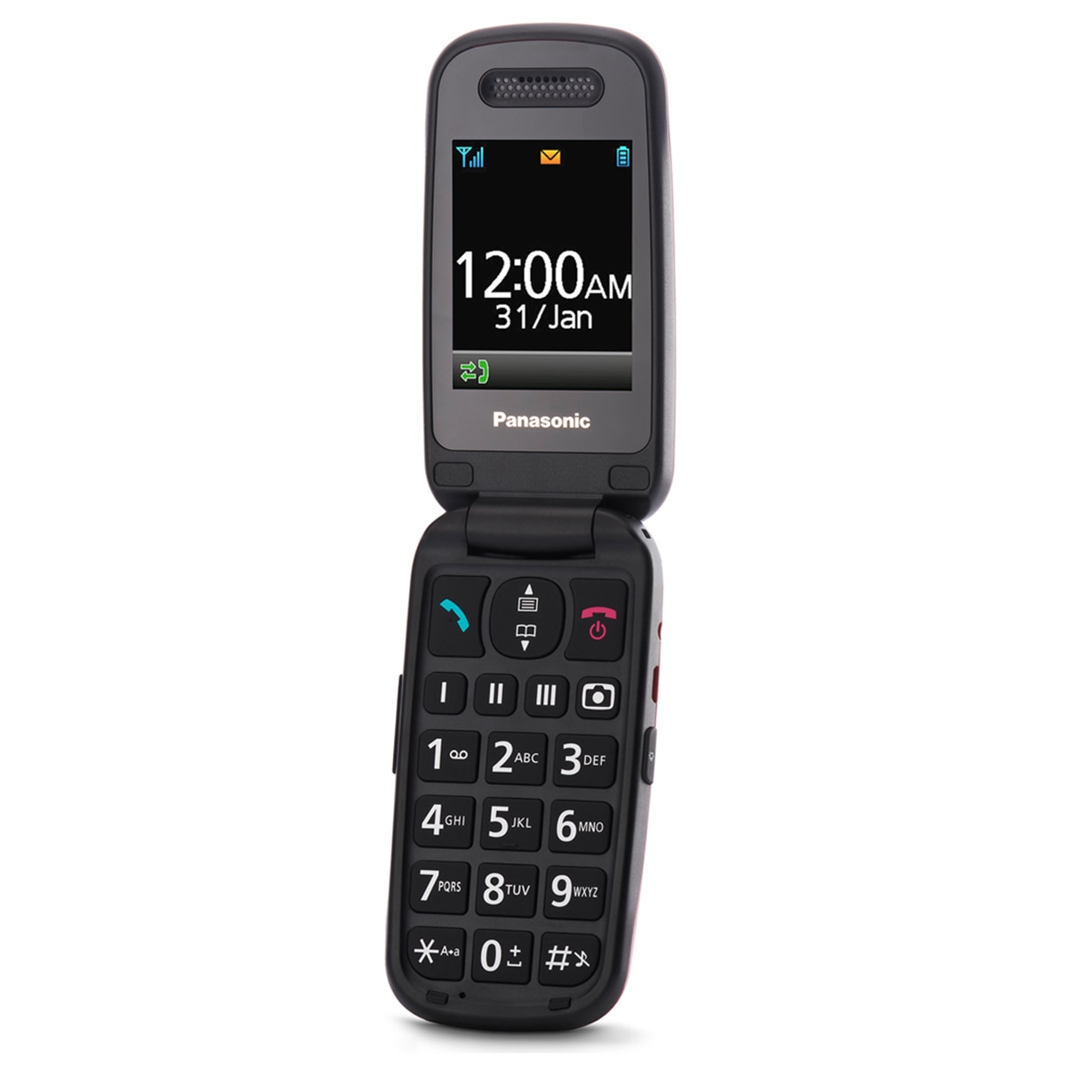 Teléfono móvil Panasonic KX-TU446EX1 de fácil uso rojo Rojo-2