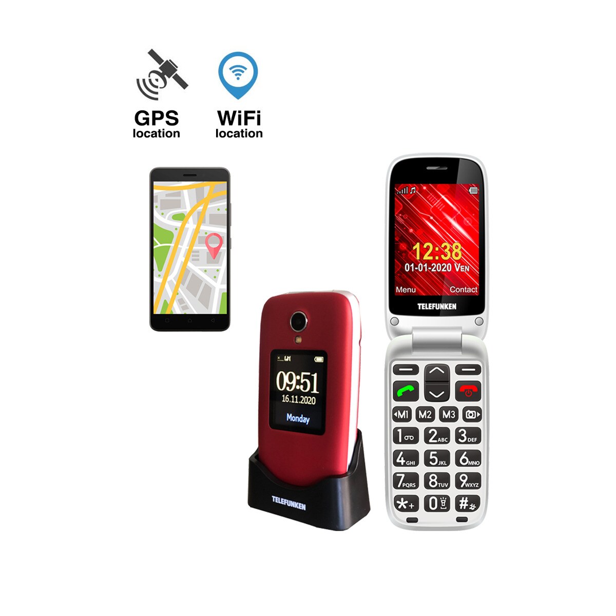 Telefunken Senior Phone S560 Rojo móvil libre Rojo-2